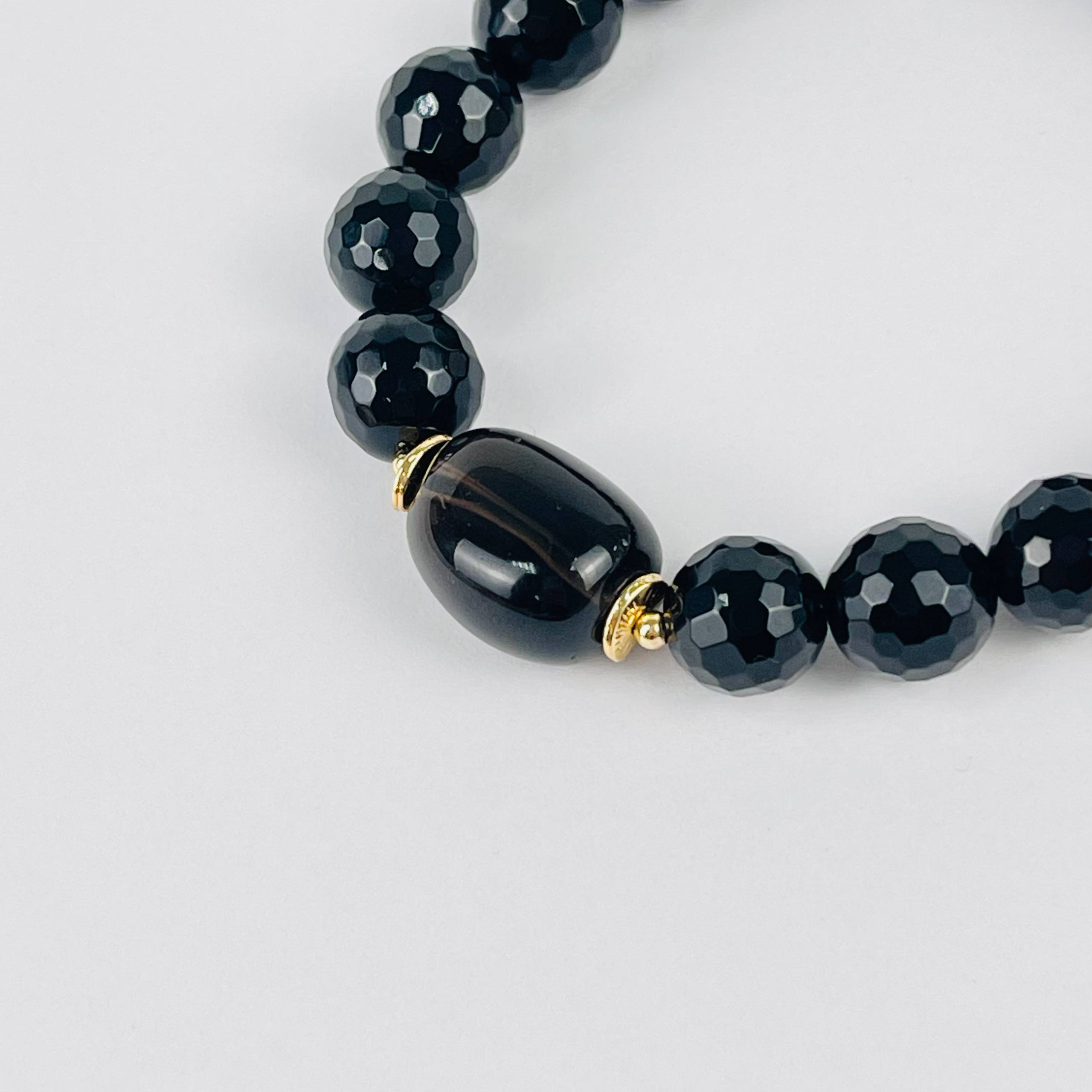 Браслет из черного Агата и Раухтопаза - изображение товара №3