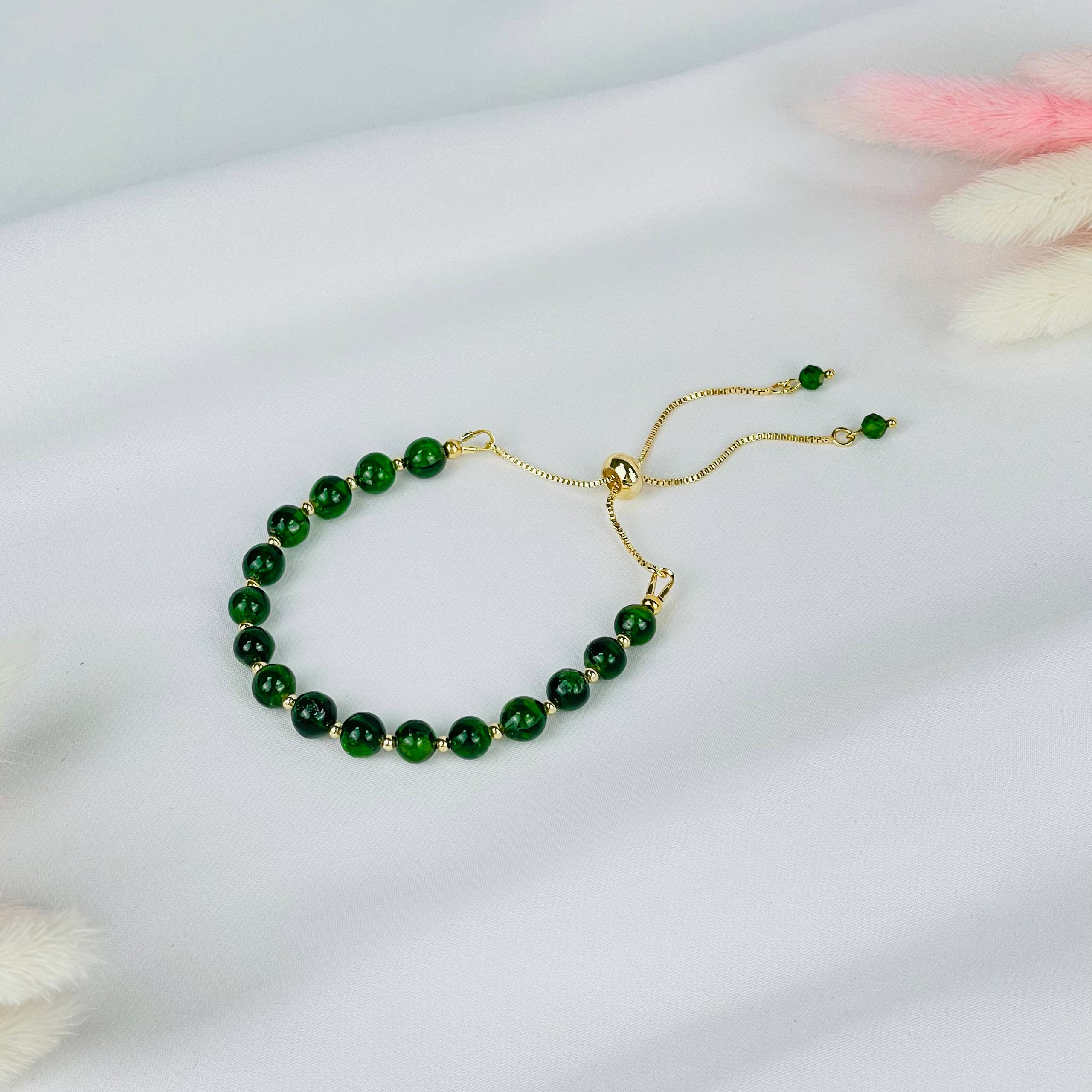 Браслет регулируемый из Хромдиопсида - изображение товара №1