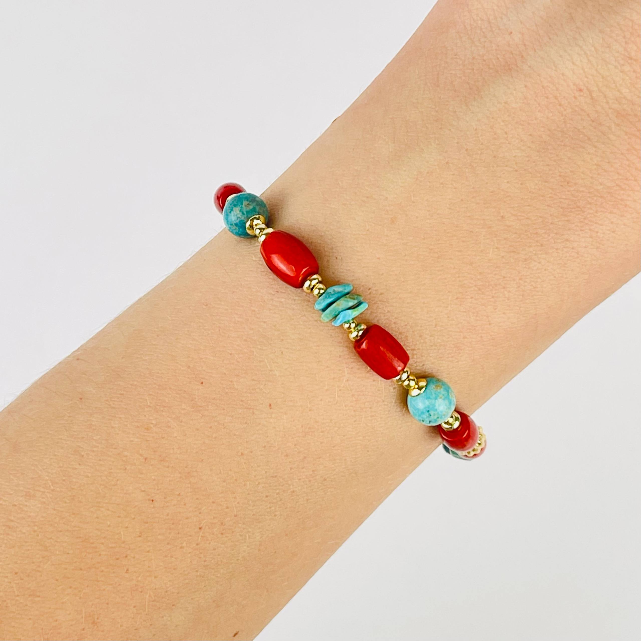 Браслет из Коралла и Бирюзы - изображение товара №2