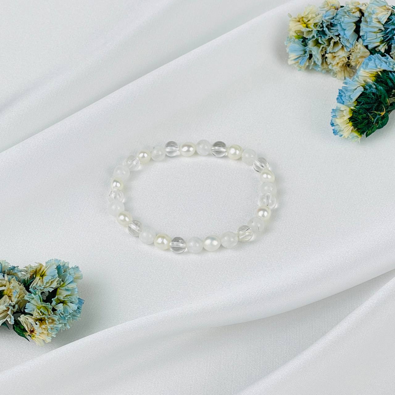 Браслет из Жемчуга, Горного Хрусталя и Лунного камня - изображение товара №0