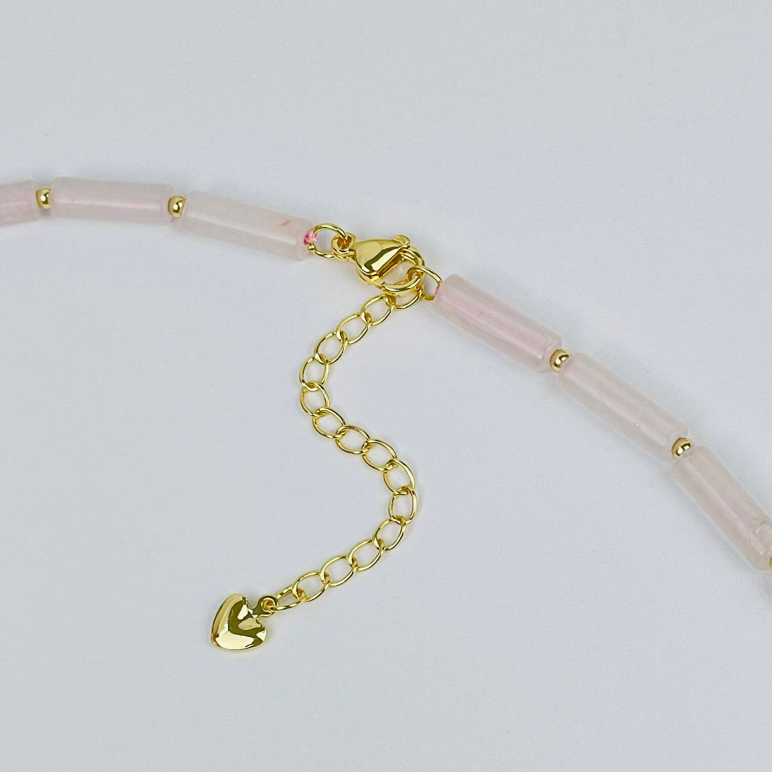 Колье из Розового кварца и Жемчуга - изображение товара №3