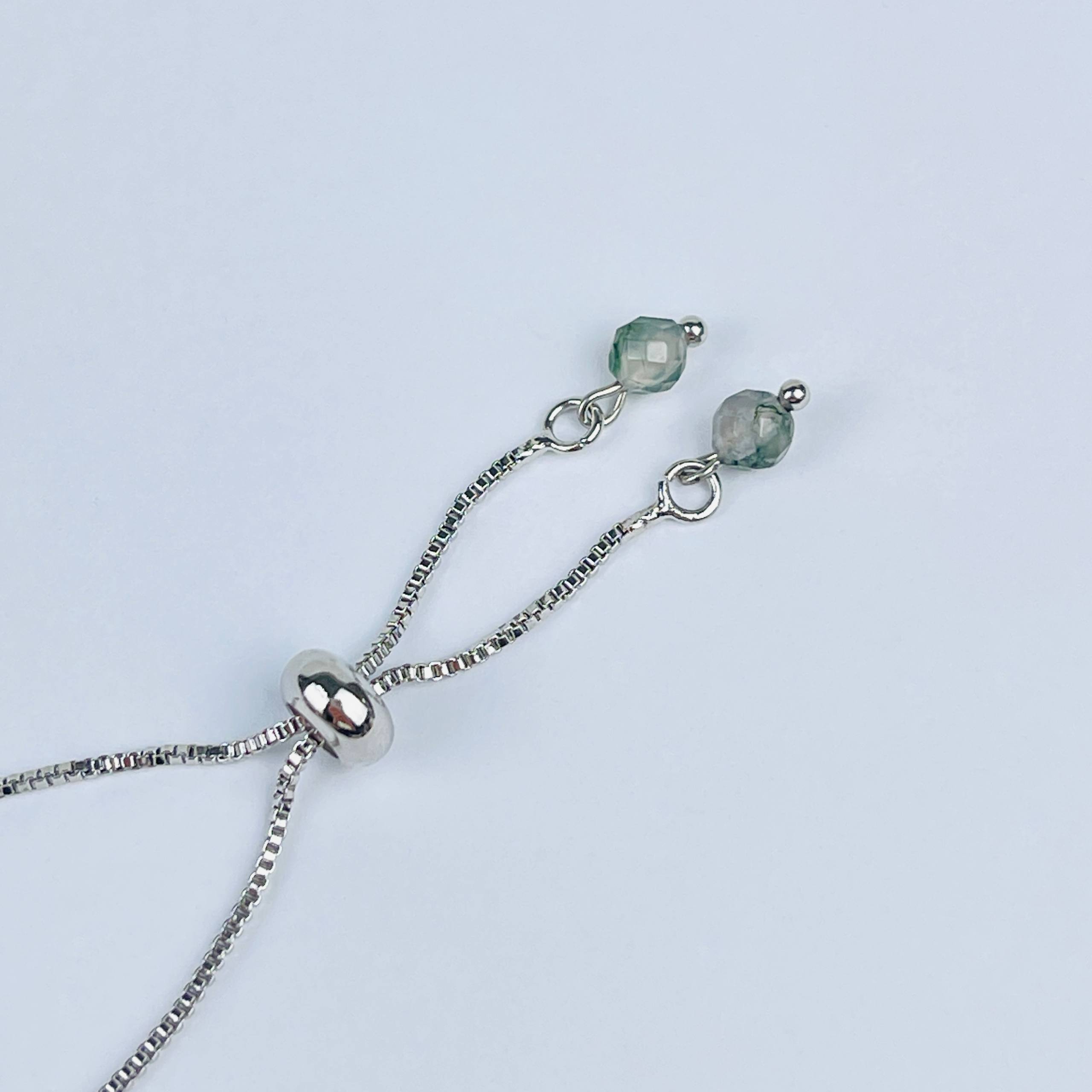 Браслет регулируемый с Моховым агатом - изображение товара №3