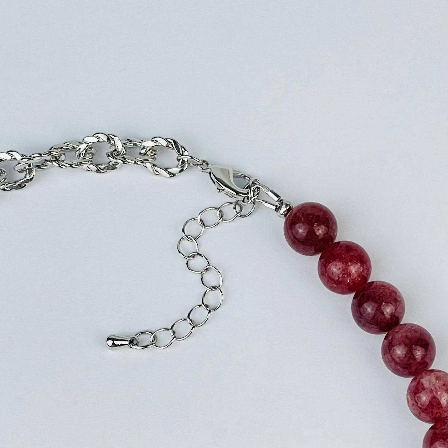 Колье с цепочкой из Клубничного кварца - изображение товара №3