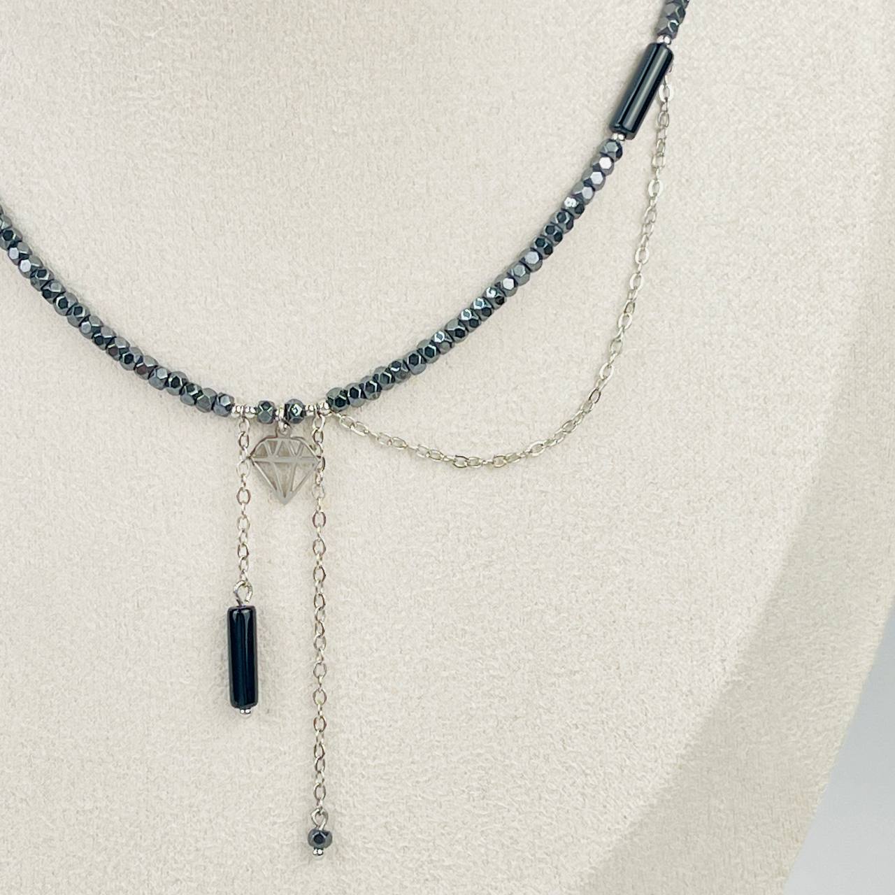 Чокер из Гематита и Агата - изображение товара №2