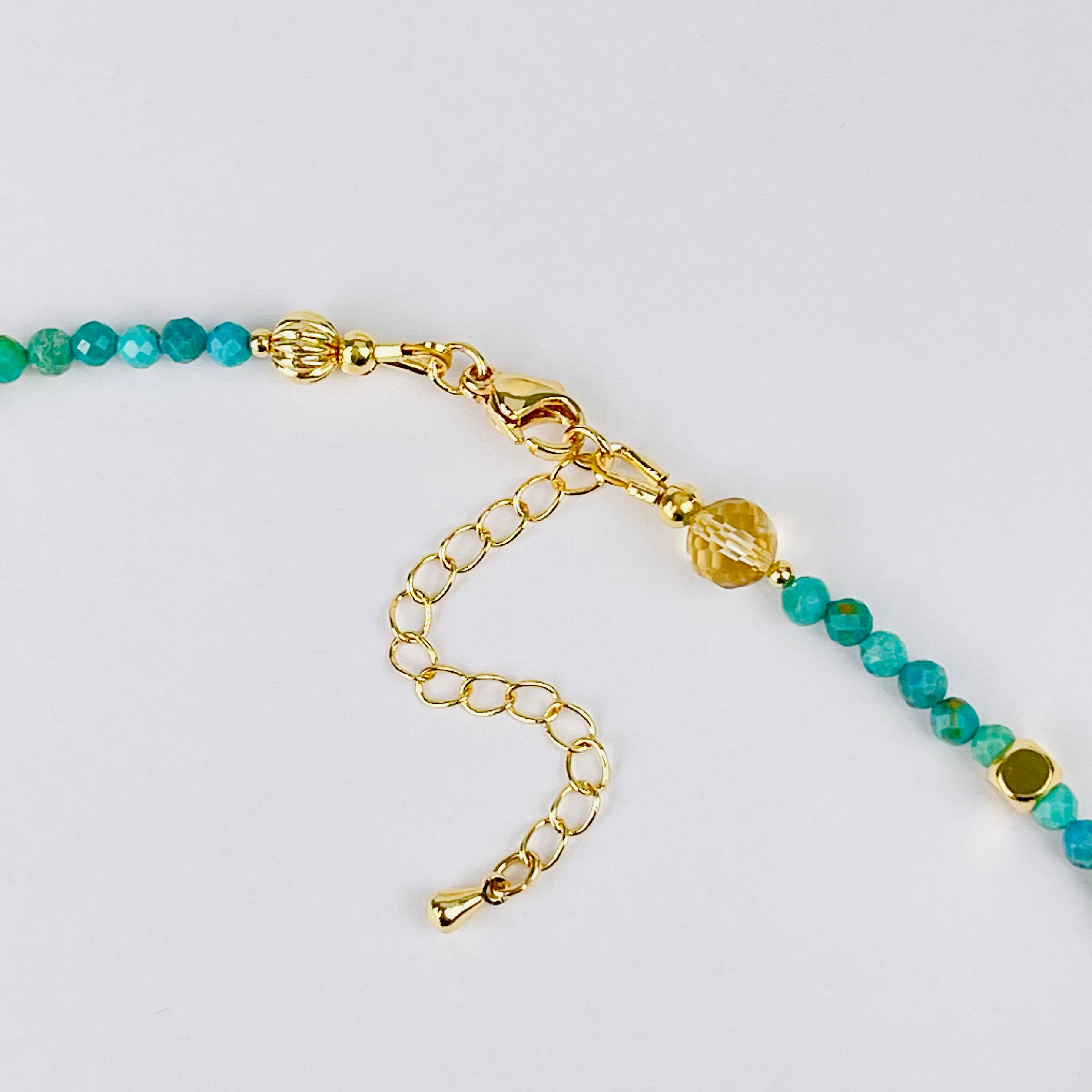 Колье из Бирюзы, Коралла и Цитрина - изображение товара №3