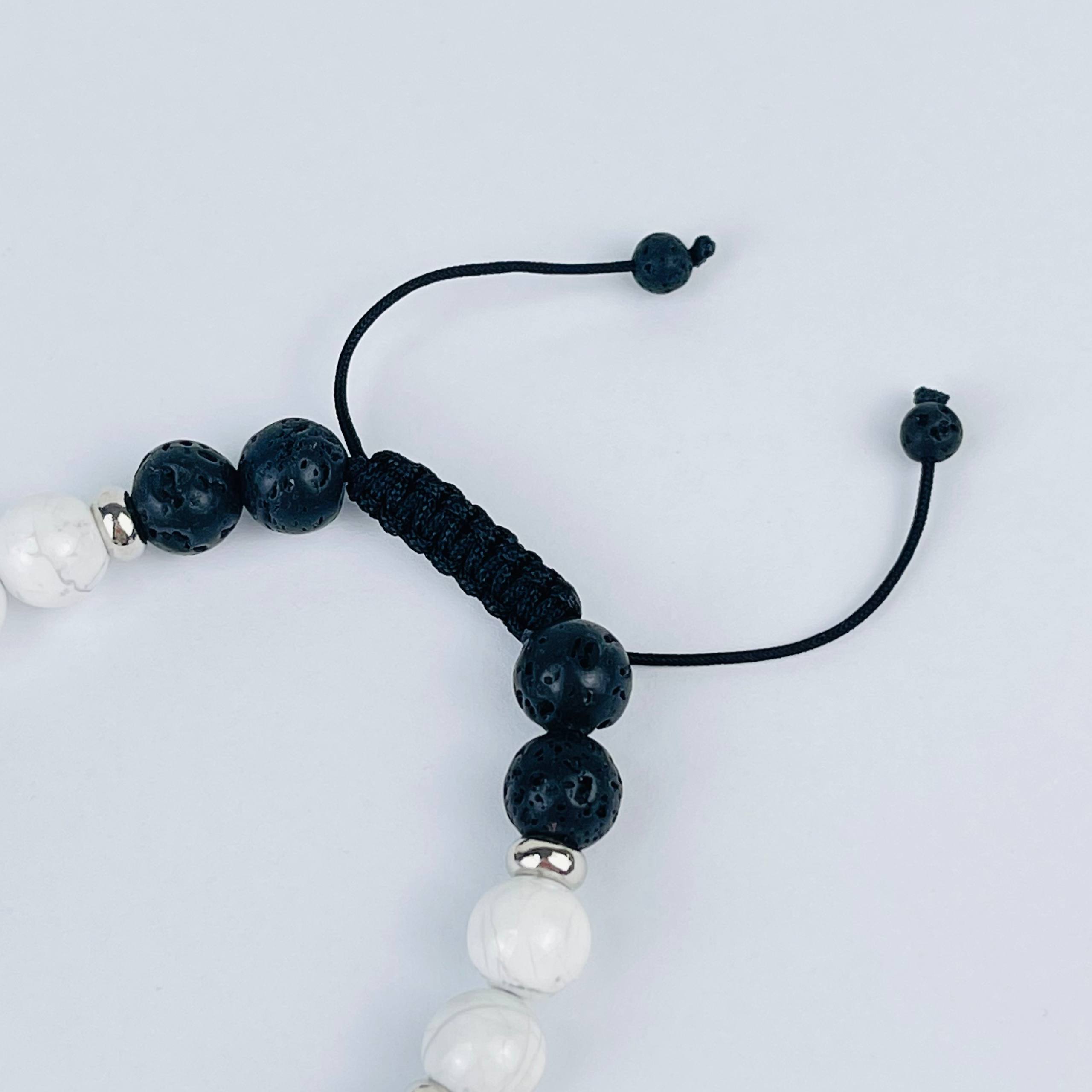 Браслет регулируемый из Лавы, Говлити и Содалита - изображение товара №4