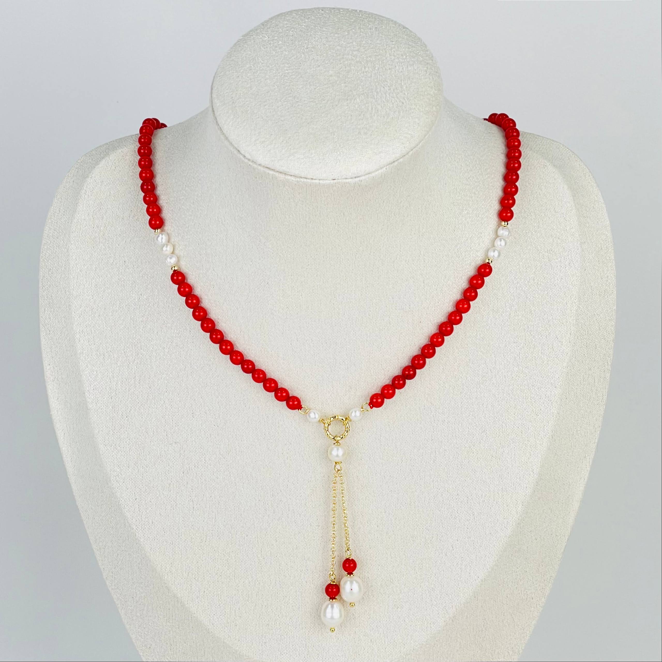 Колье из Коралла и Жемчуга - изображение товара №0