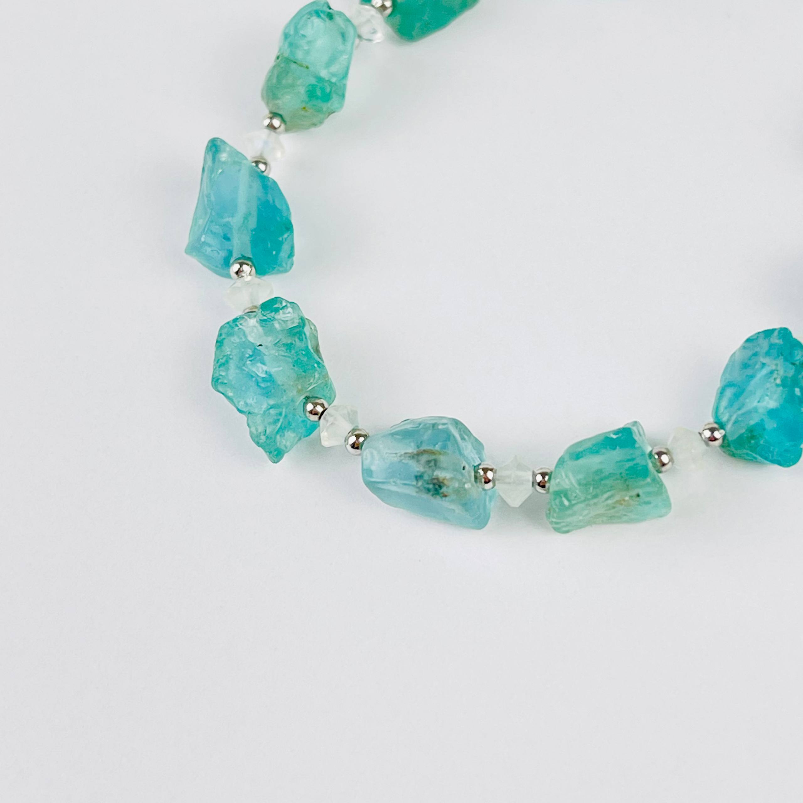 Браслет из Апатита и Лунного камня - изображение товара №3