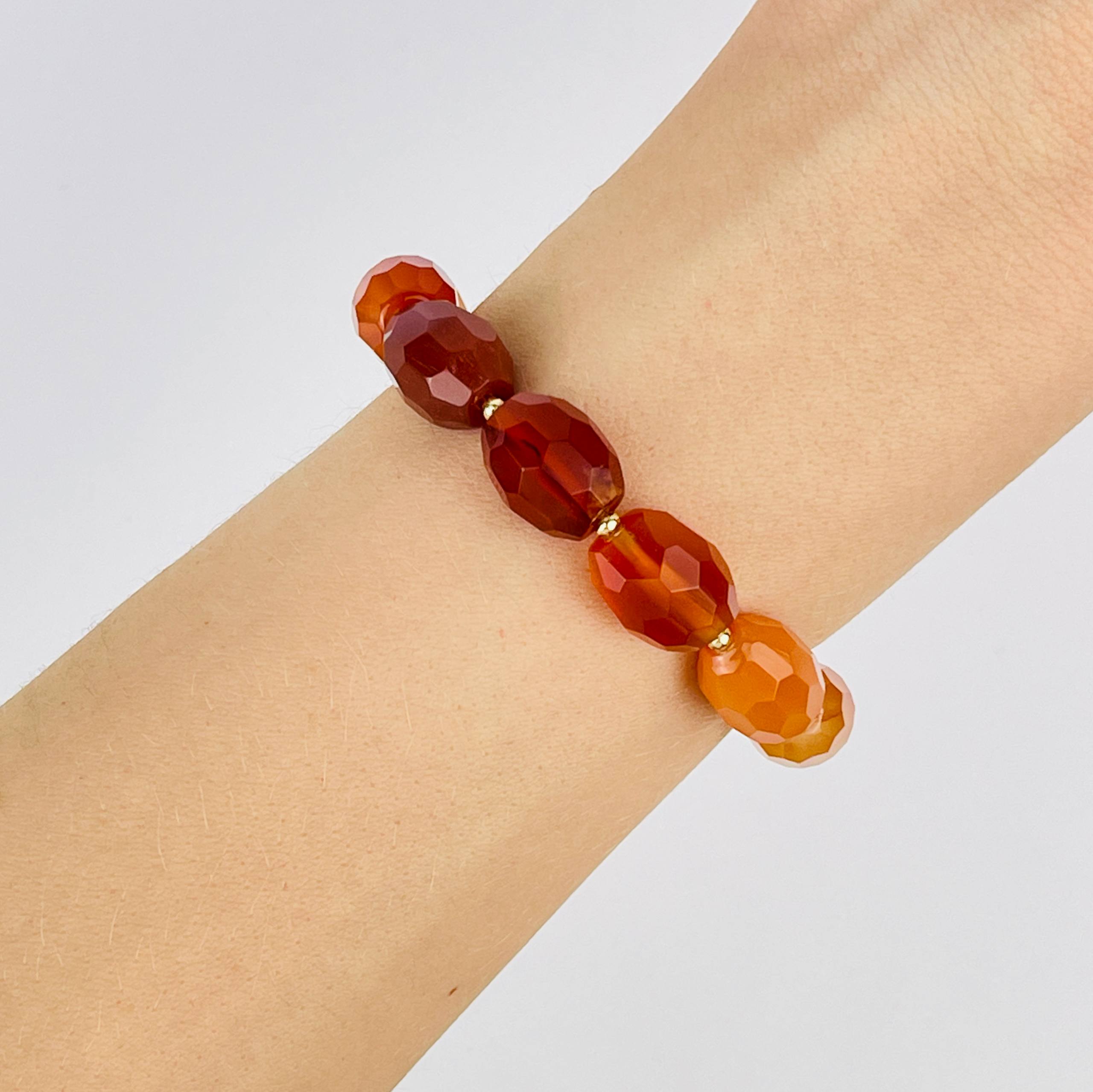 Браслет регулируемый с Сердоликом (градиент) - изображение товара №2