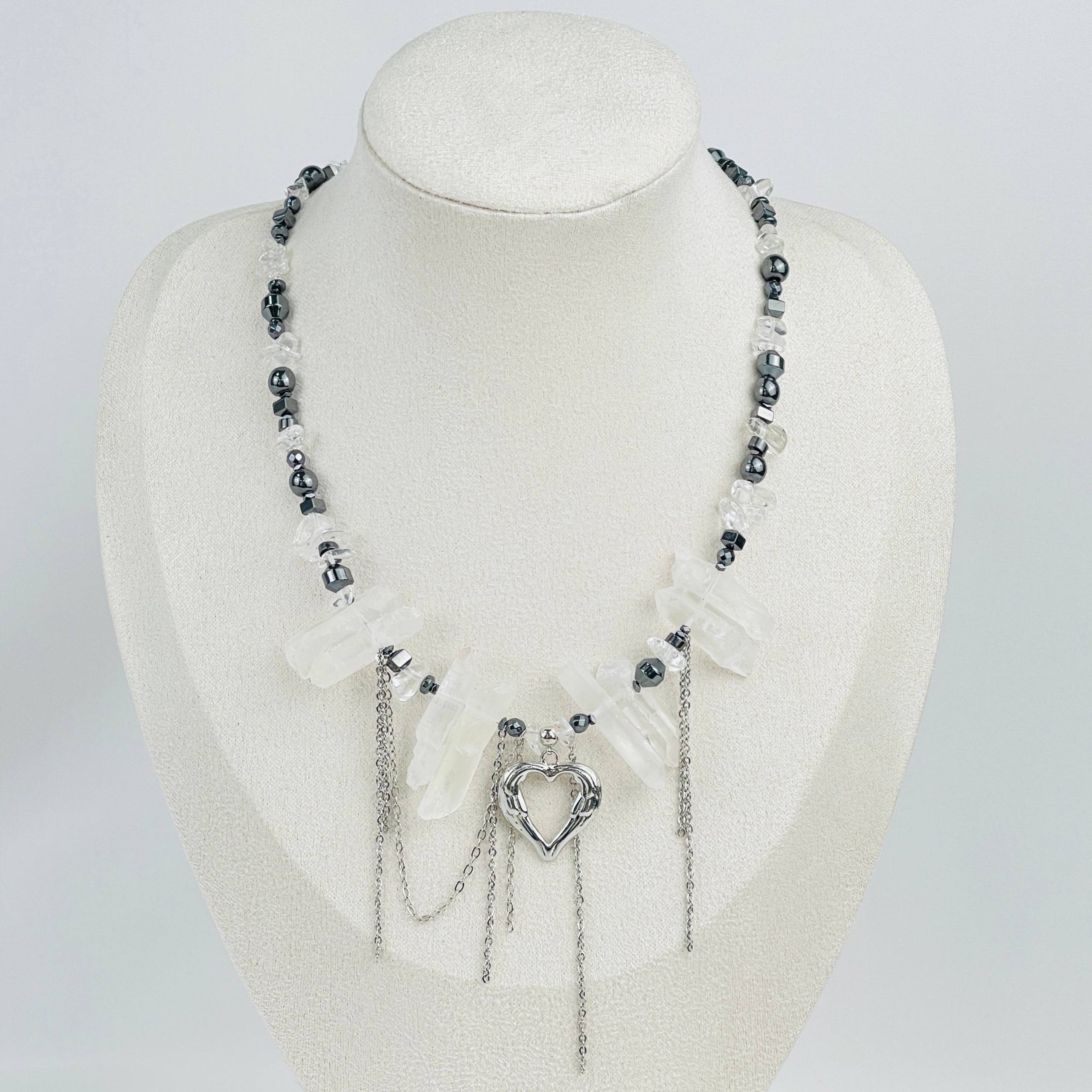 Колье из Горного Хрусталя и Гематита - изображение товара №1
