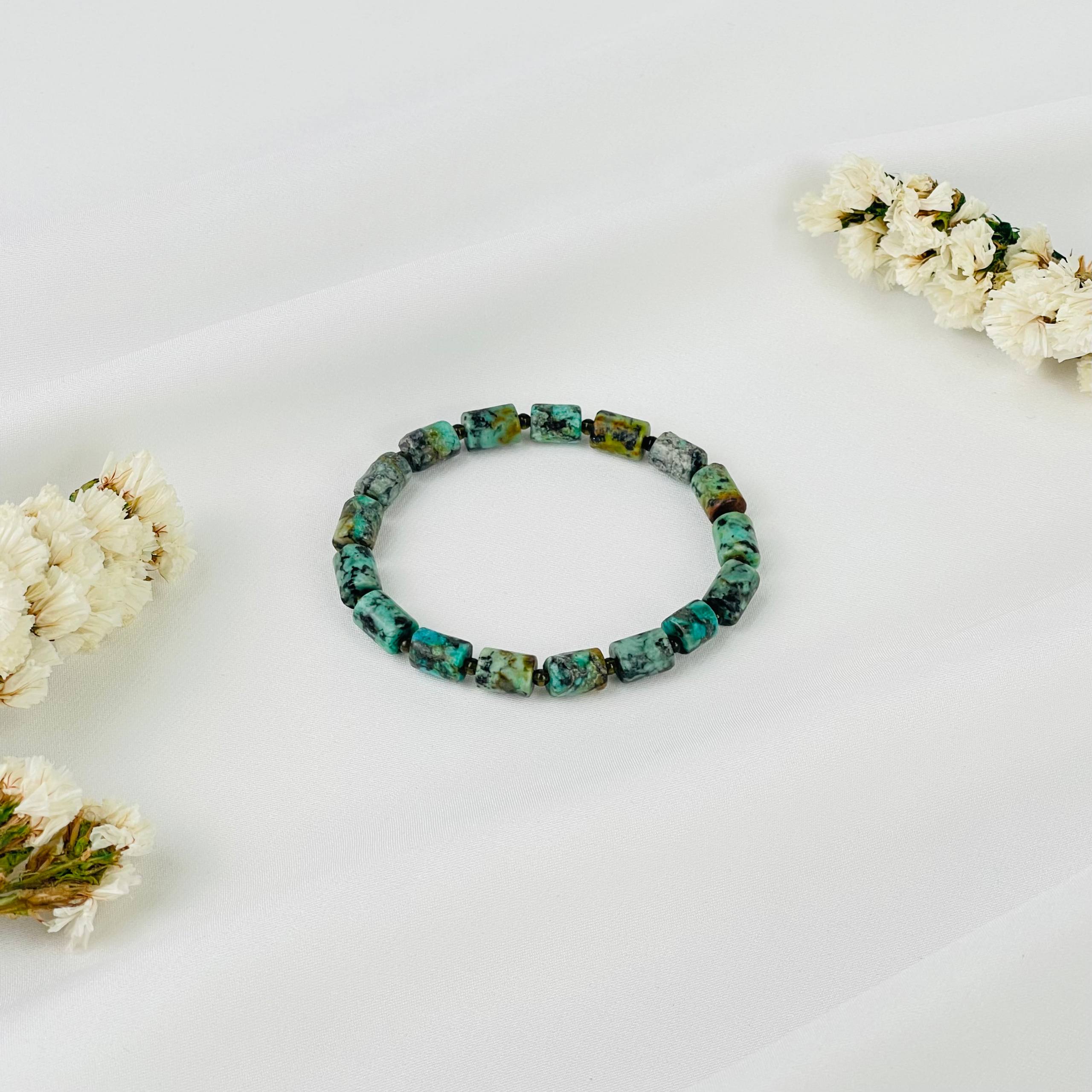 Браслет из Хризоколлы и Обсидиана - изображение товара №2