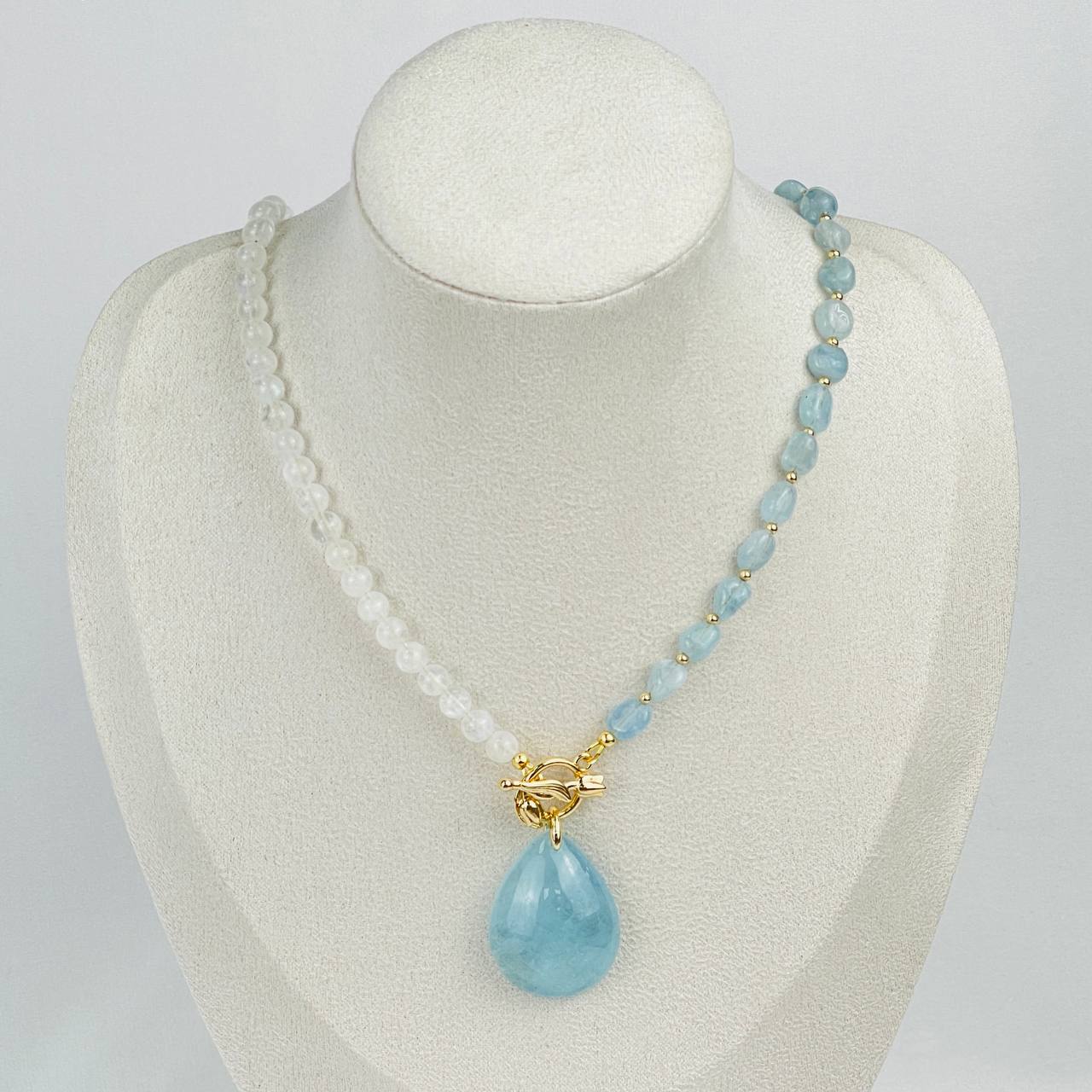 Колье из Аквамарина и Лунного камня - изображение товара №1