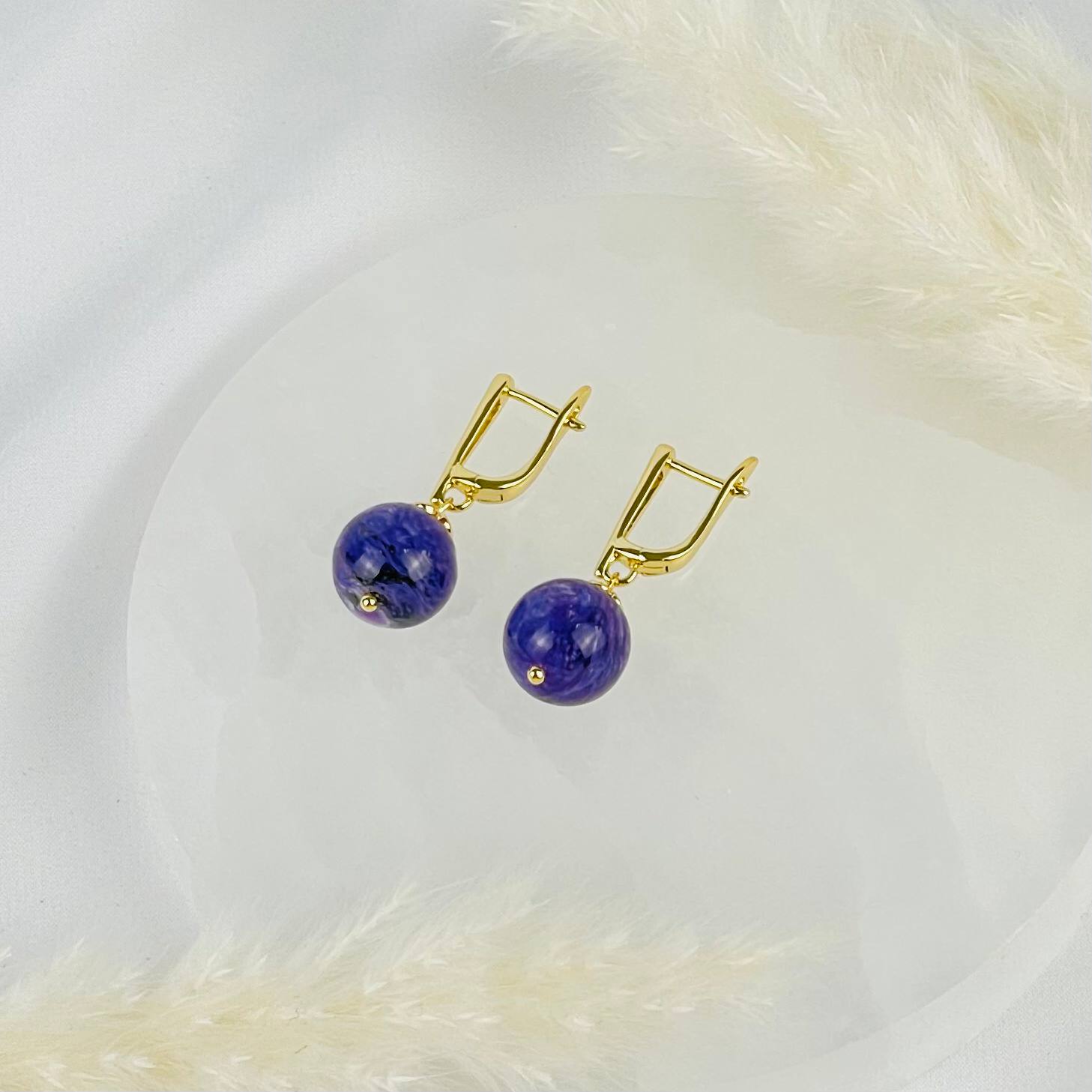 Серьги из Чароита - изображение товара №2