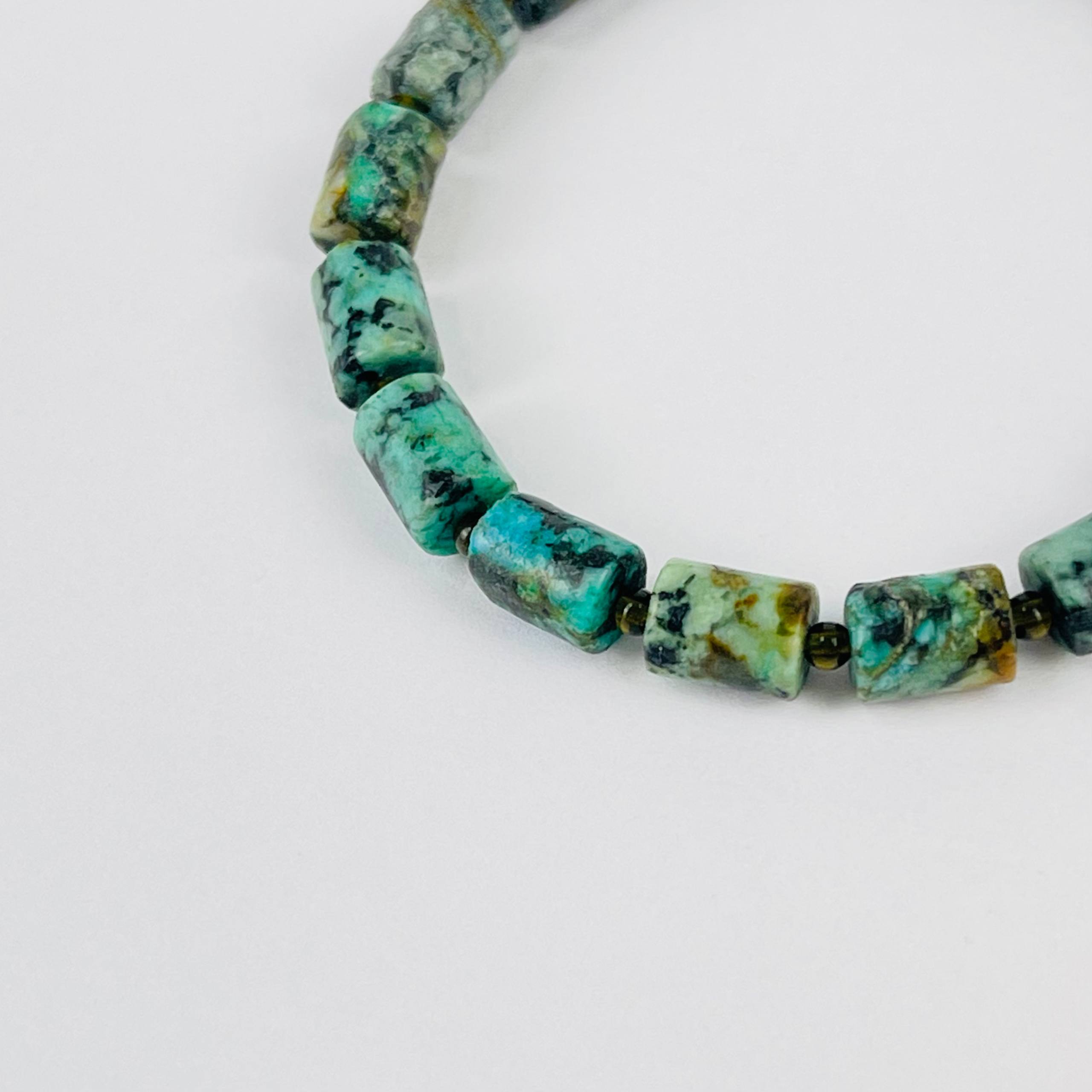 Браслет из Хризоколлы и Обсидиана - изображение товара №3