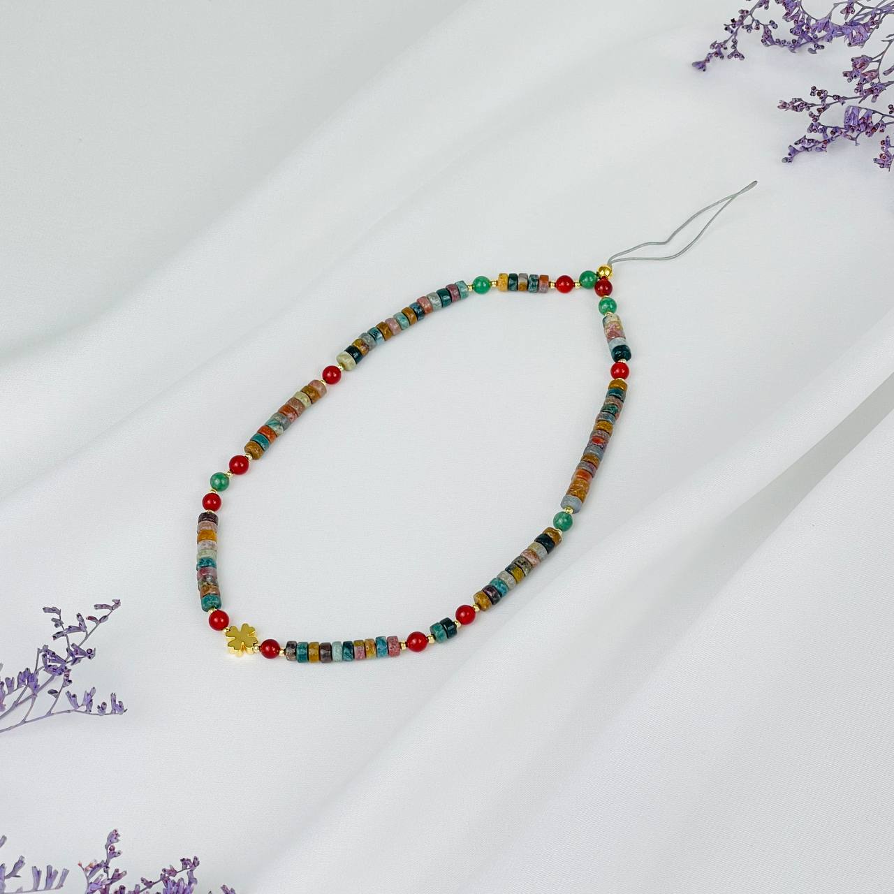 Держатель для телефона из океанической Яшмы и Сердолика - изображение товара №0