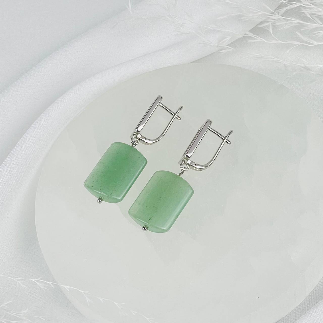 Серьги из зеленого Авантюрина - изображение товара №2