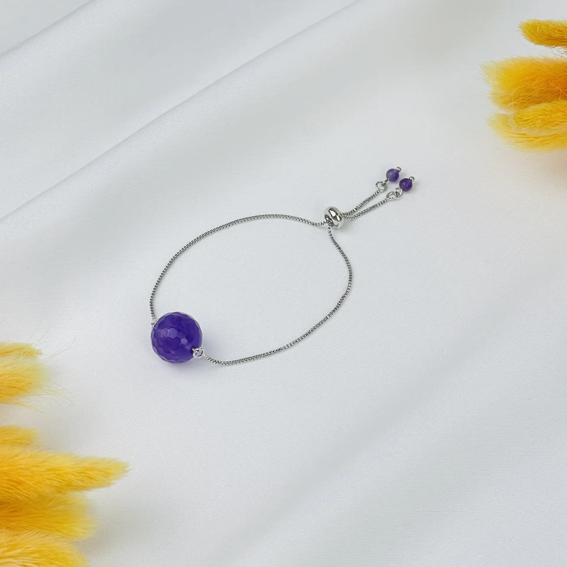 Браслет регулируемый с Аметистом - изображение товара №0