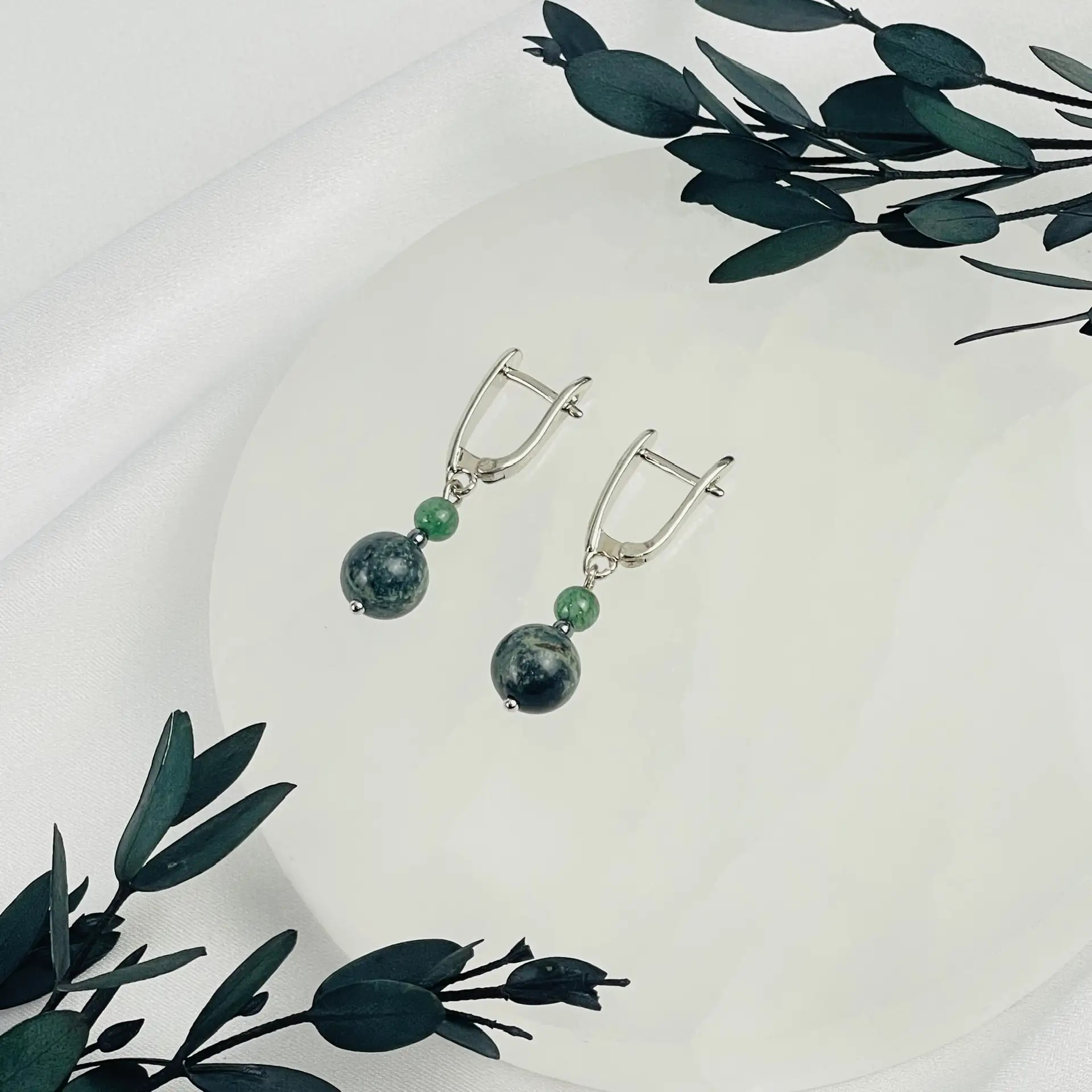 Серьги из Яшмы (Камбаба) и Кварца - изображение товара №2