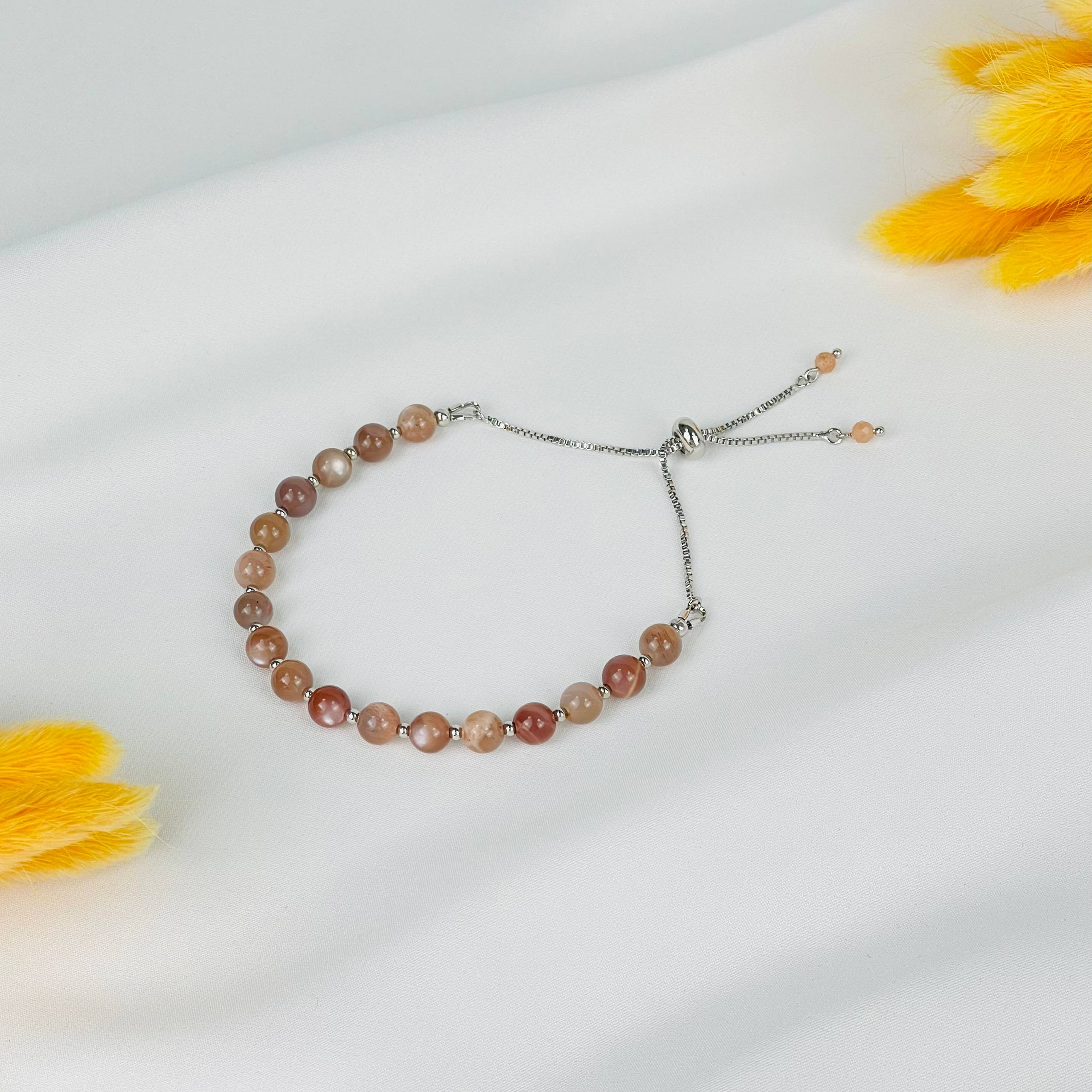 Браслет регулируемый из Лунного камня - изображение товара №1