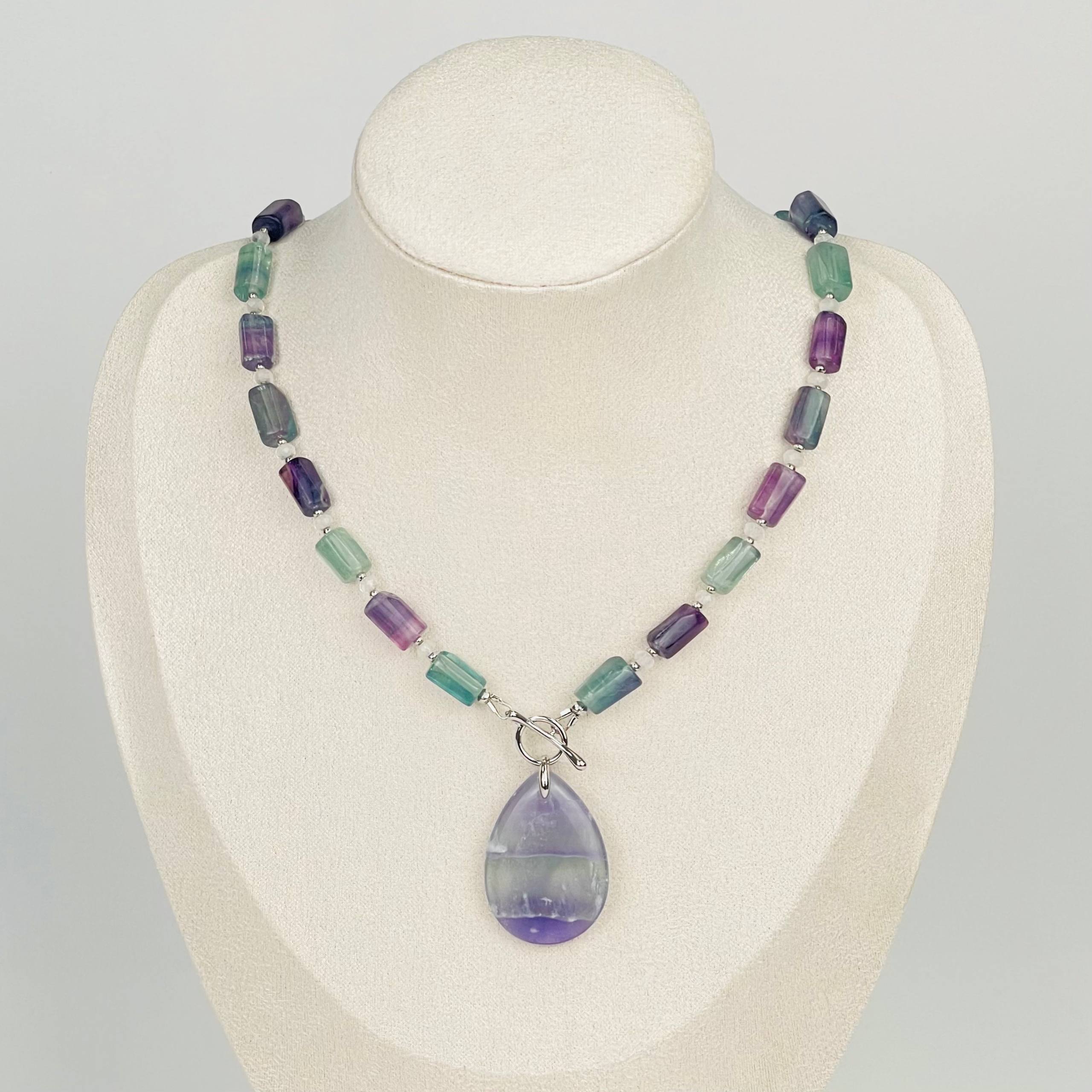 Колье из Флюорита и Лунного камня - изображение товара №1