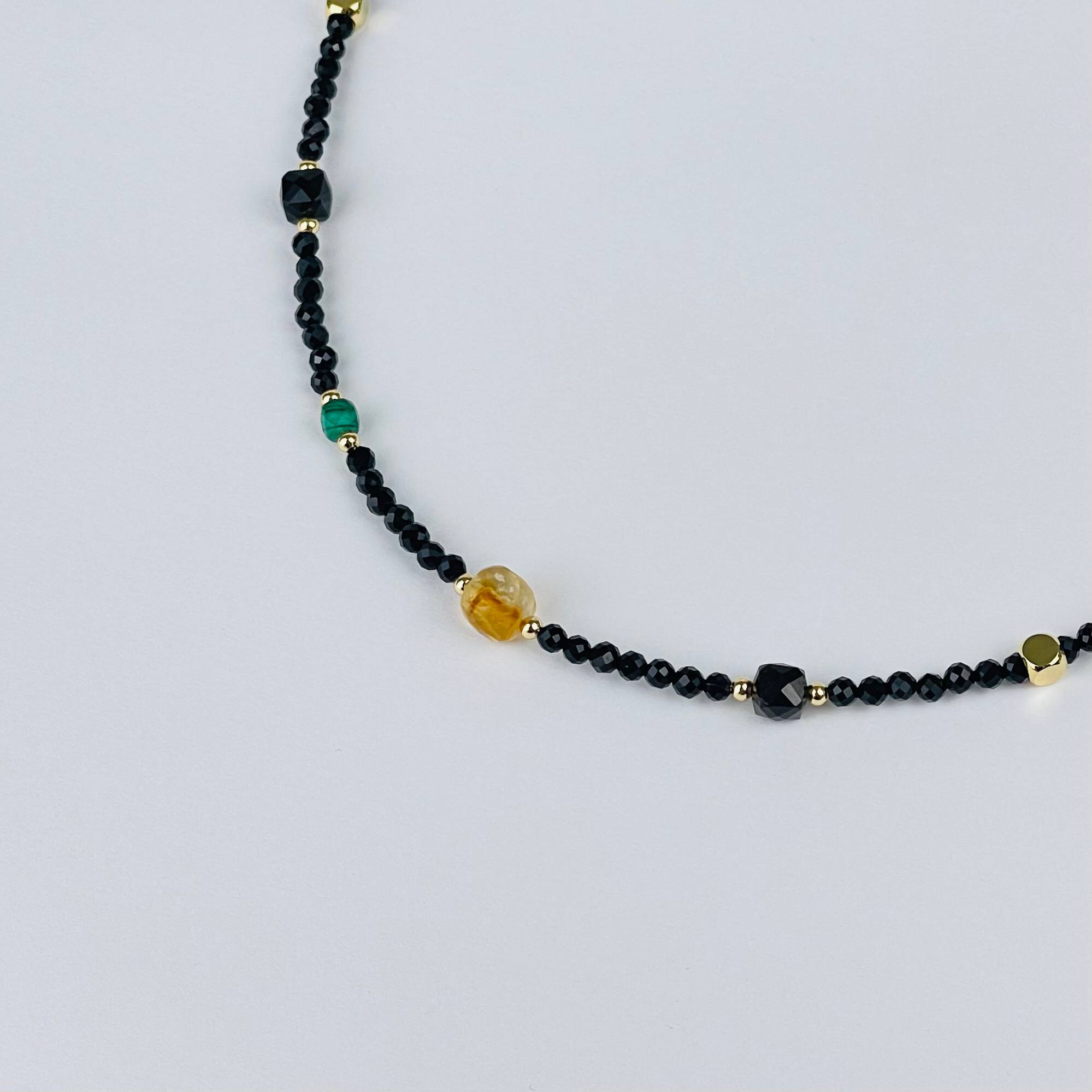 Колье из Шпинели, Малахита и Цитрина - изображение товара №2