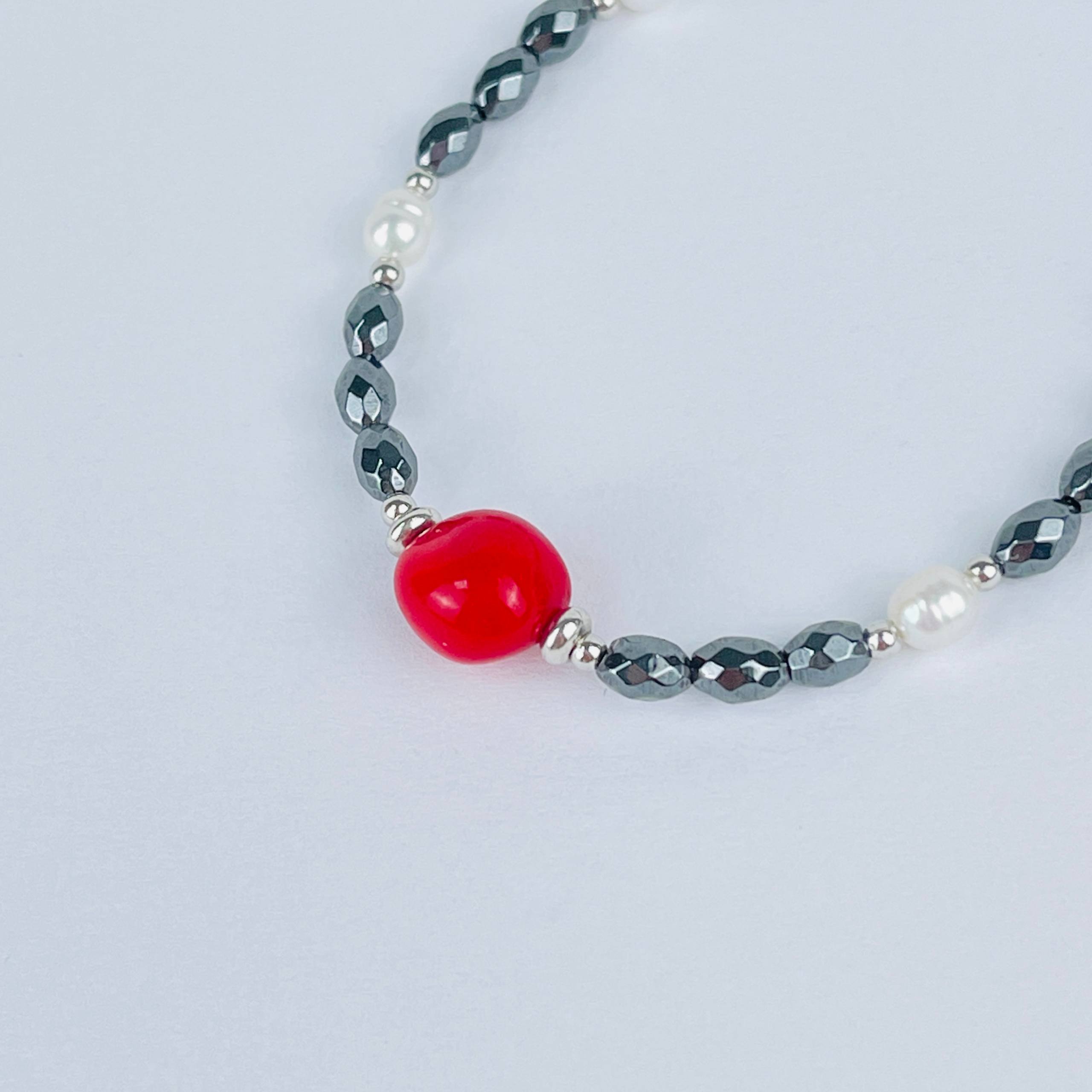 Браслет из Жемчуга, Гематита и Коралла - изображение товара №3