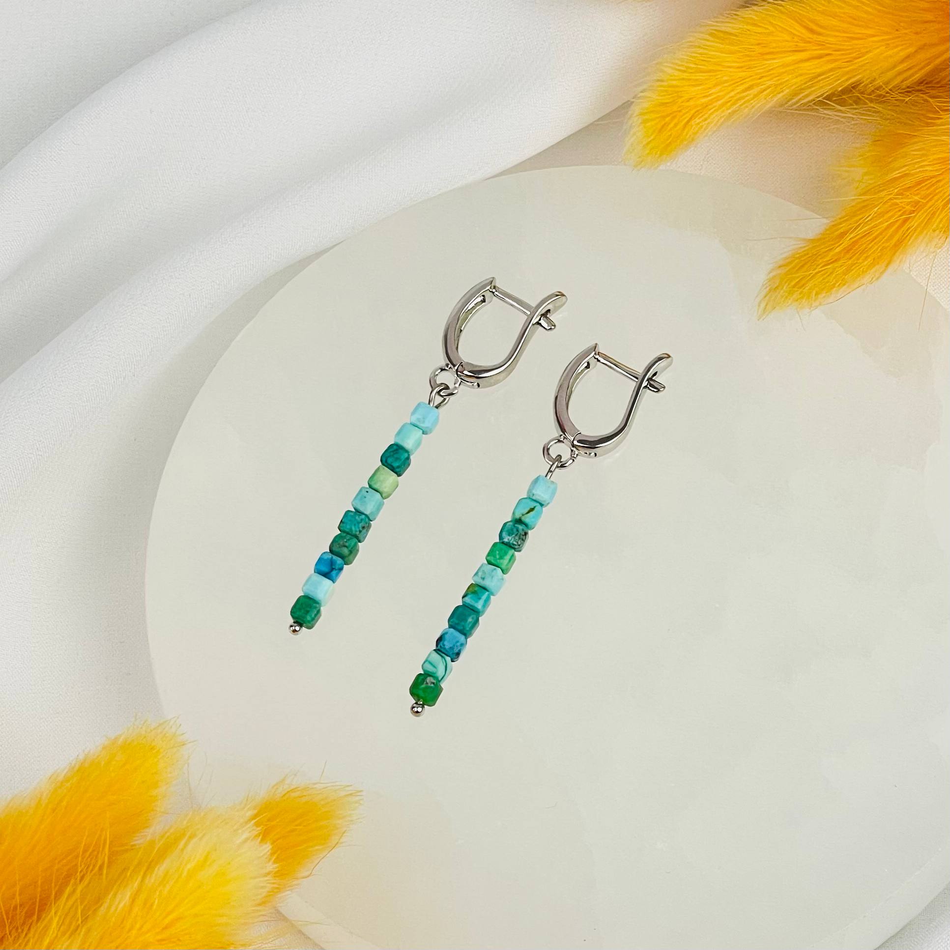 Серьги длинные из Бирюзы - изображение товара №2