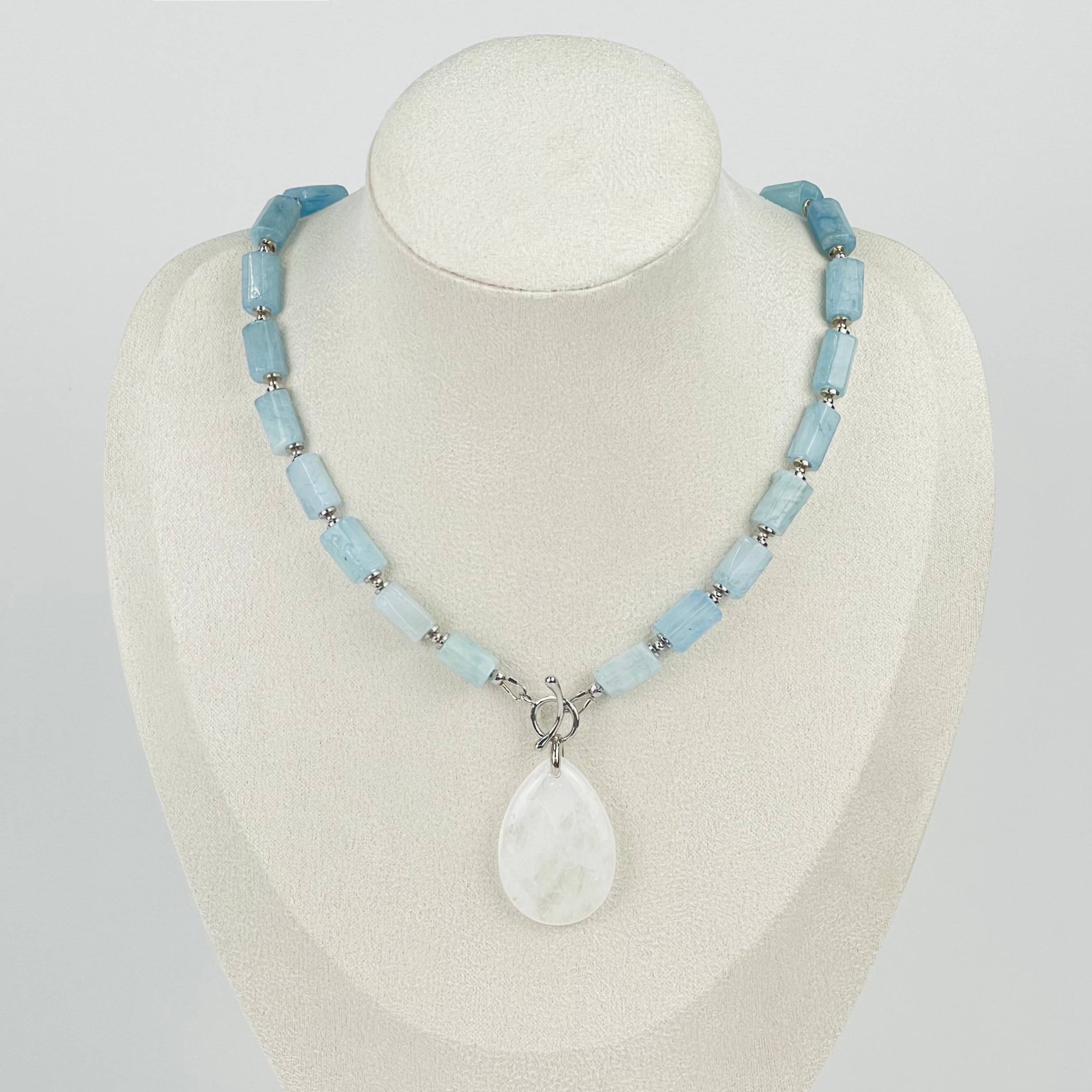 Колье из Аквамарина с Горным Хрусталем - изображение товара №1