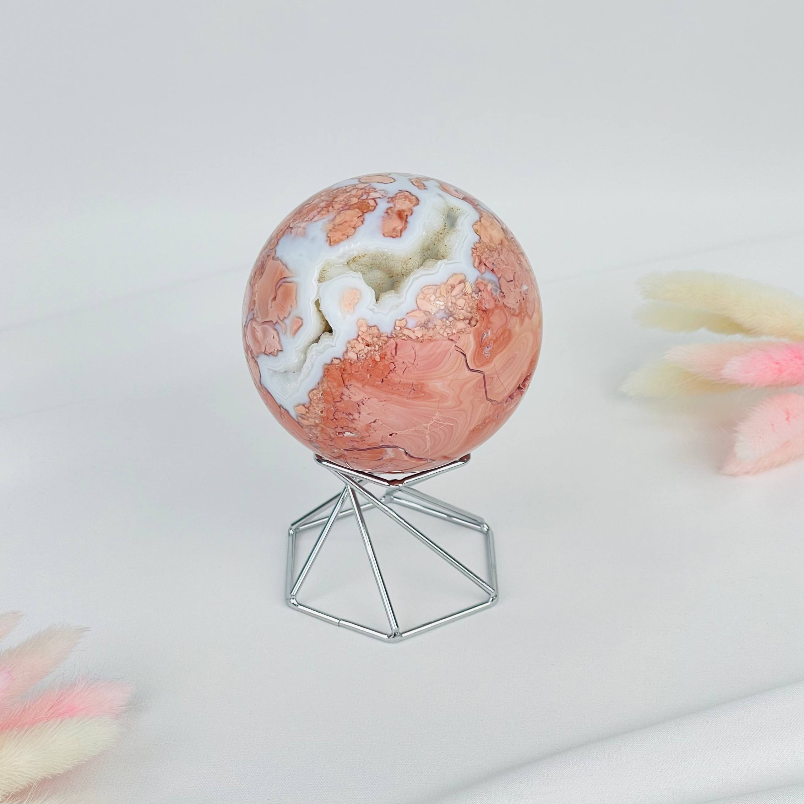 Шар из розового цветочного Агата - изображение товара №0