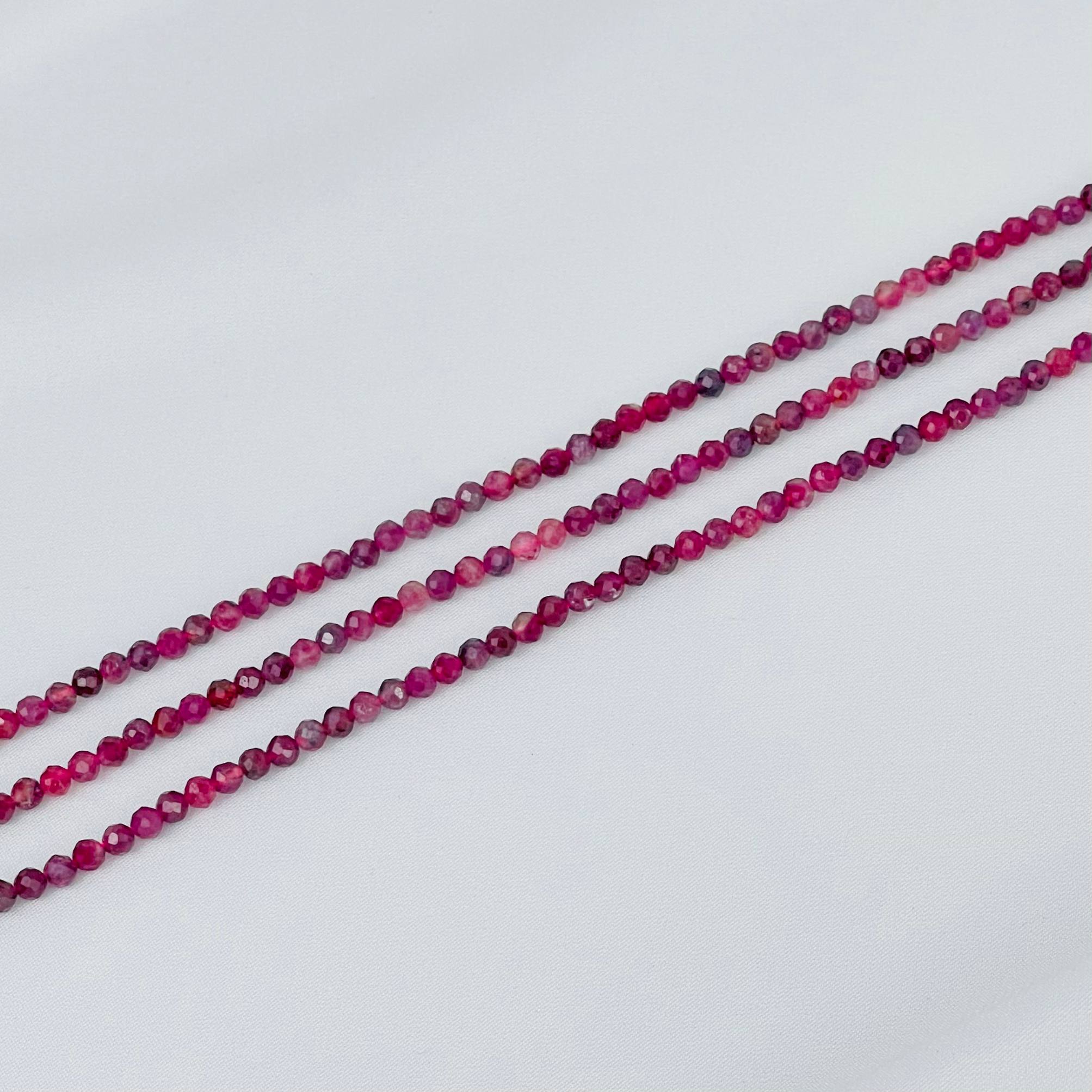 Бусины для украшений из розового Турмалина (114 бусин) - изображение товара №1