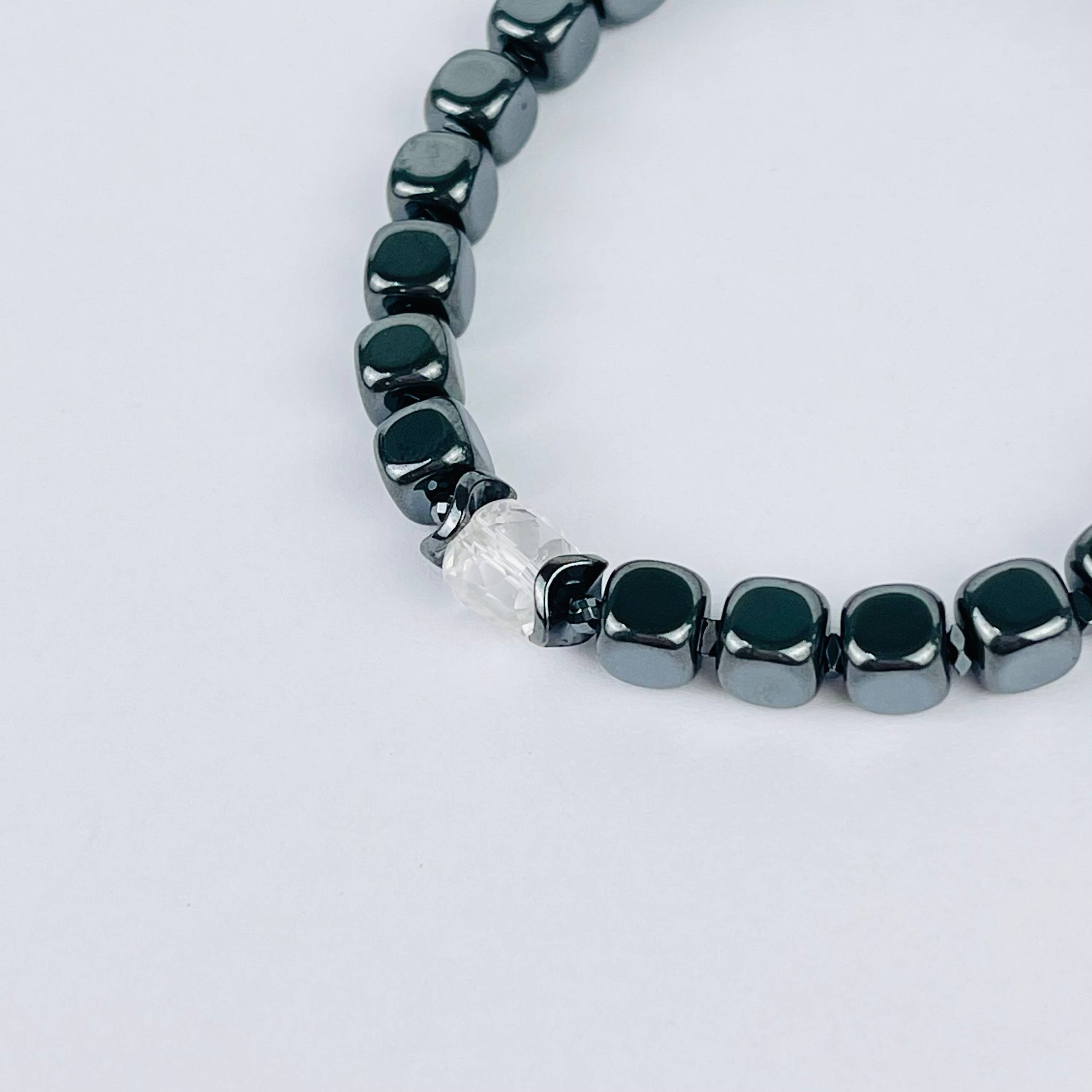 Браслет из Гематита и Горного Хрусталя - изображение товара №3