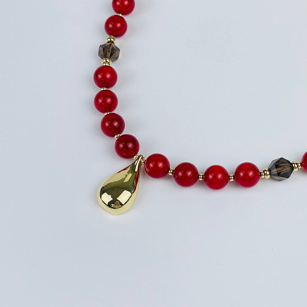 Колье из Коралла и Раухтопаза - изображение товара №2