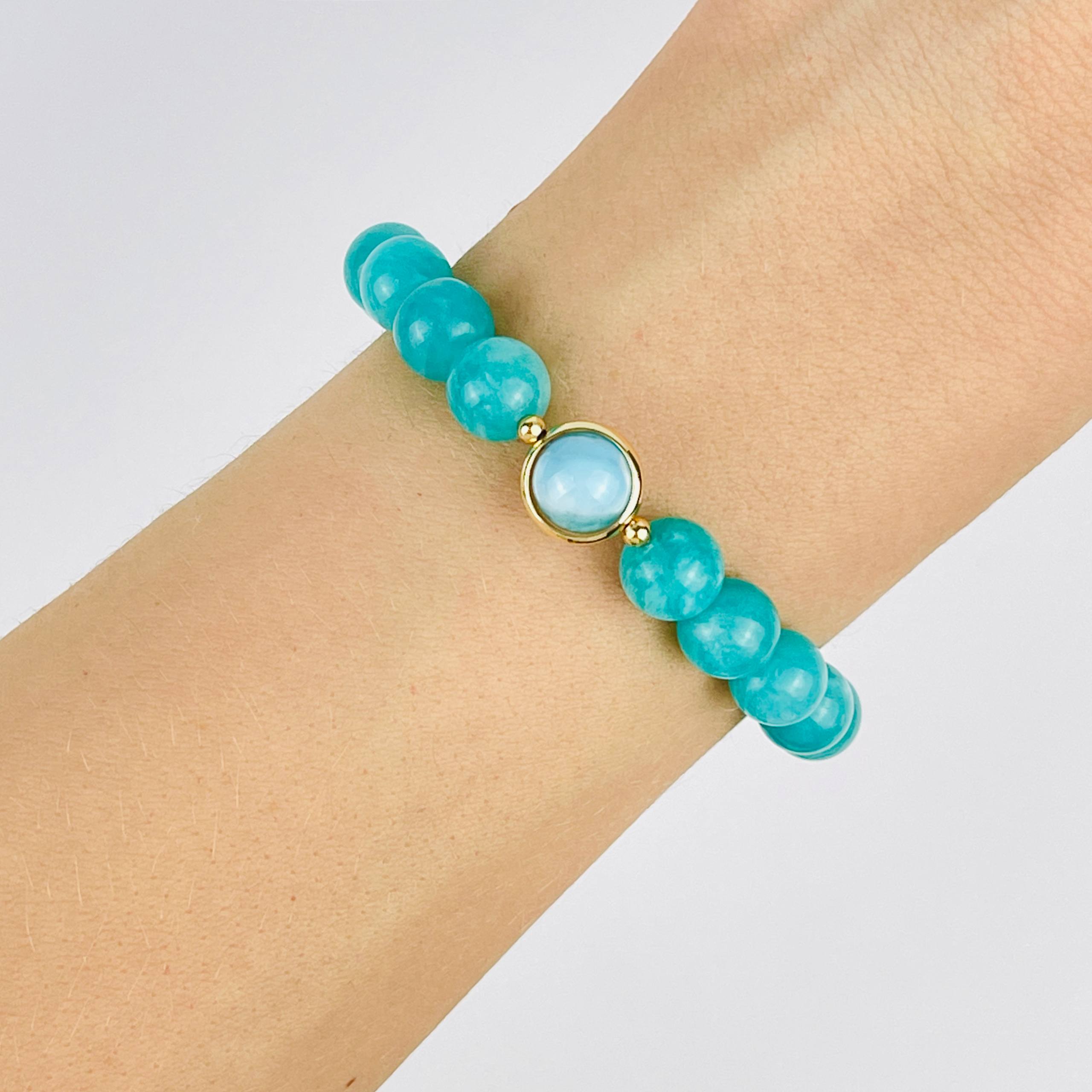 Браслет из Амазонита и Ларимара - изображение товара №1