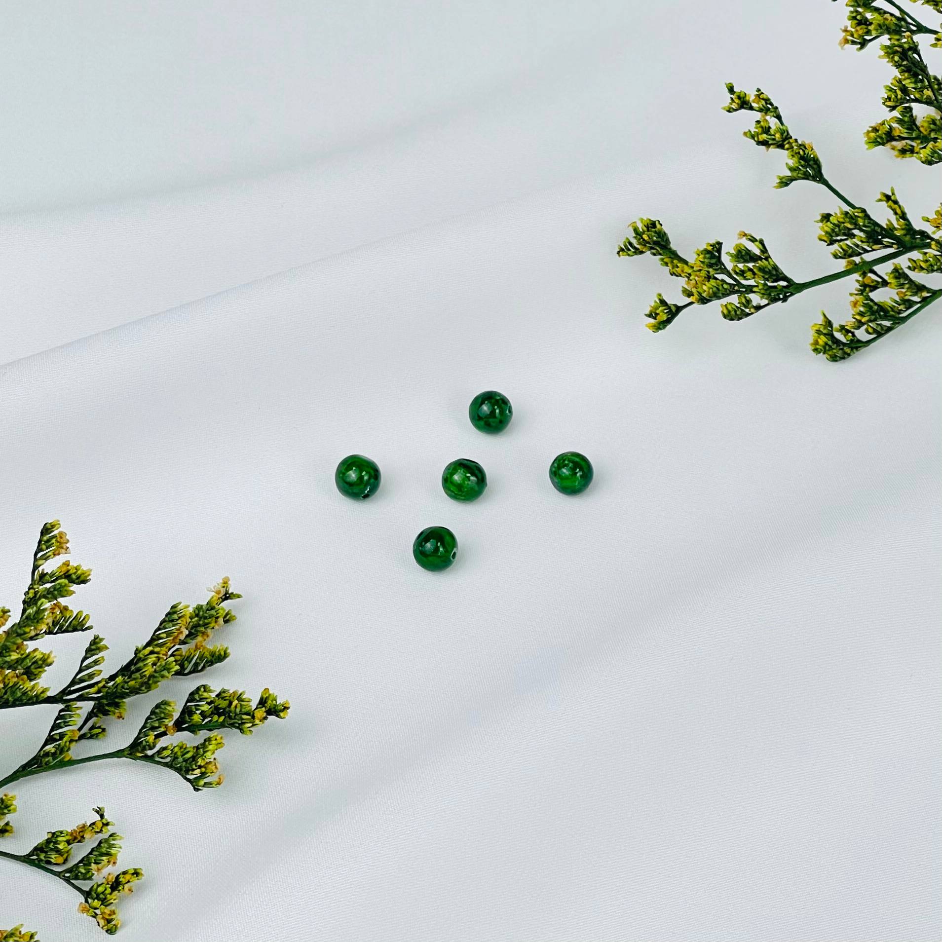 Бусины для украшений из Хромдиопсида (5 шт) - изображение товара №1