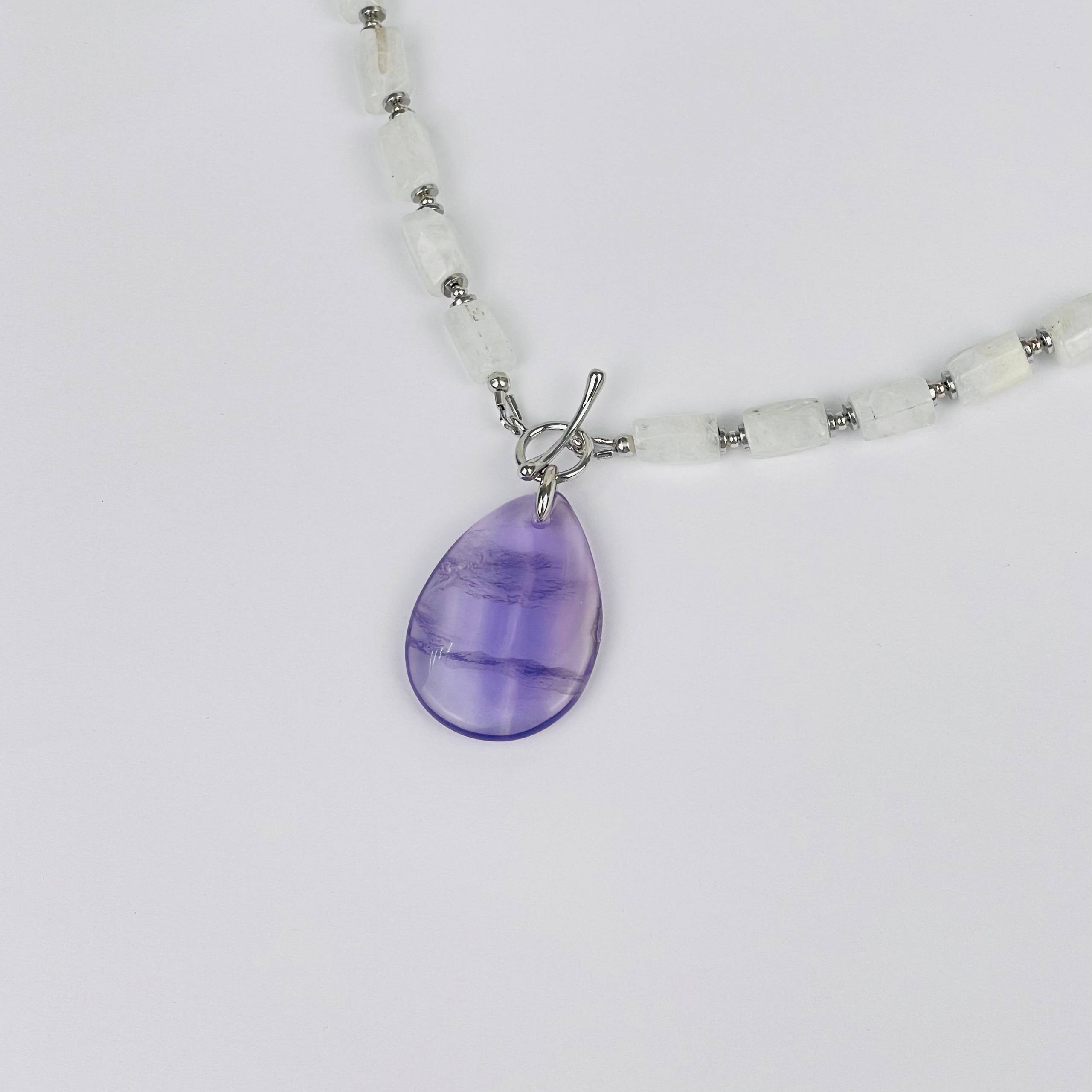 Колье из Лунного камня с Флюоритом - изображение товара №2