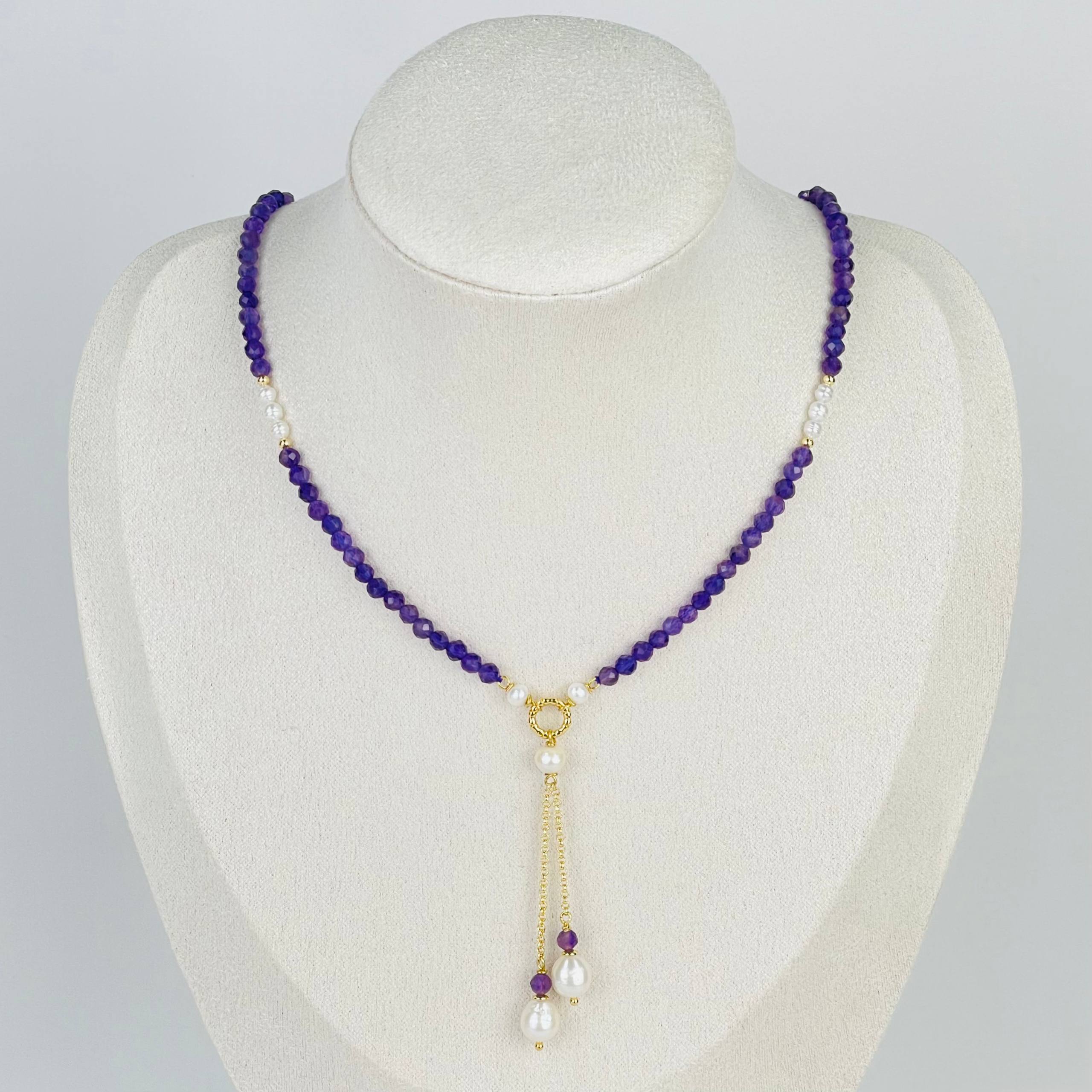 Колье из Аметиста и Жемчуга - изображение товара №0