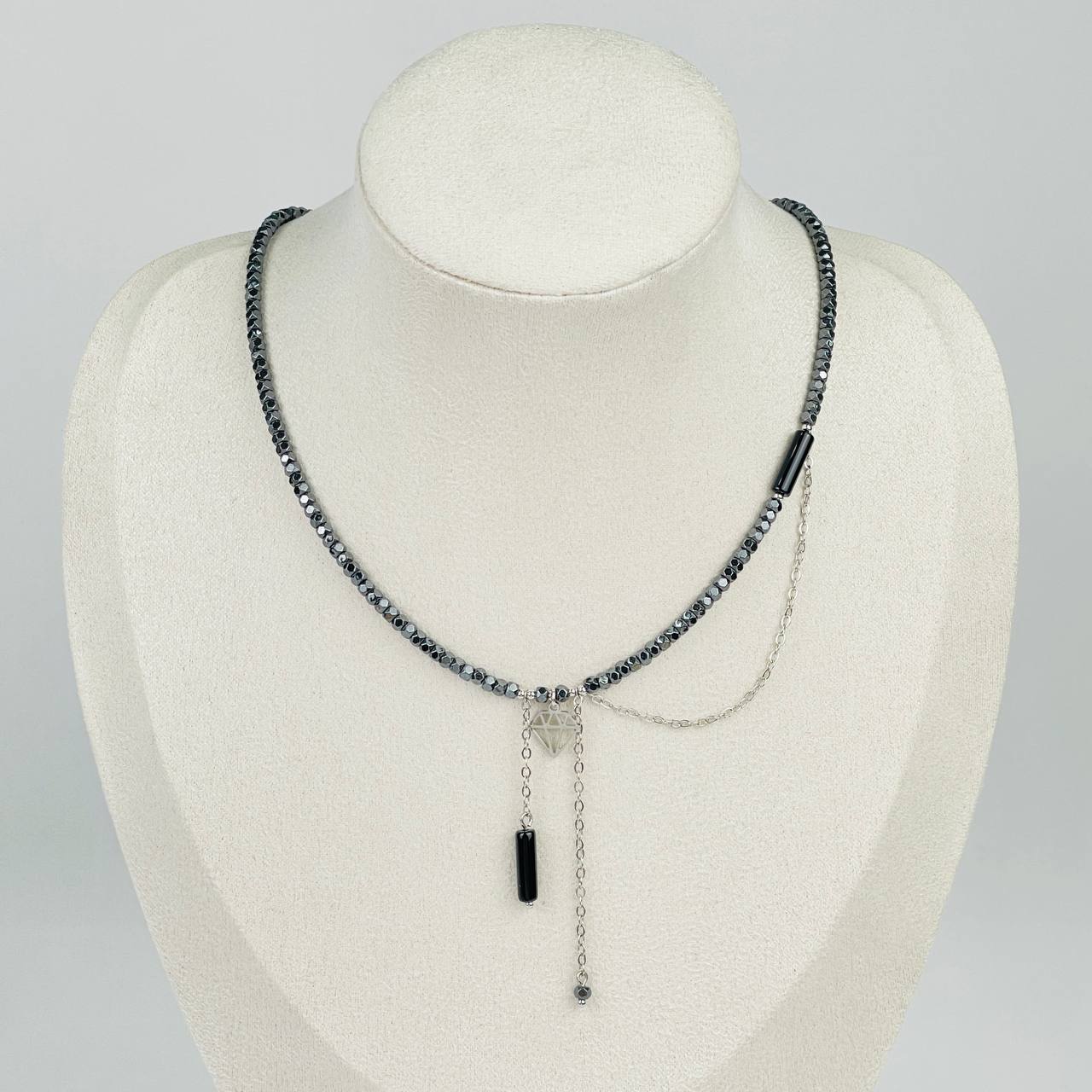 Чокер из Гематита и Агата - изображение товара №0