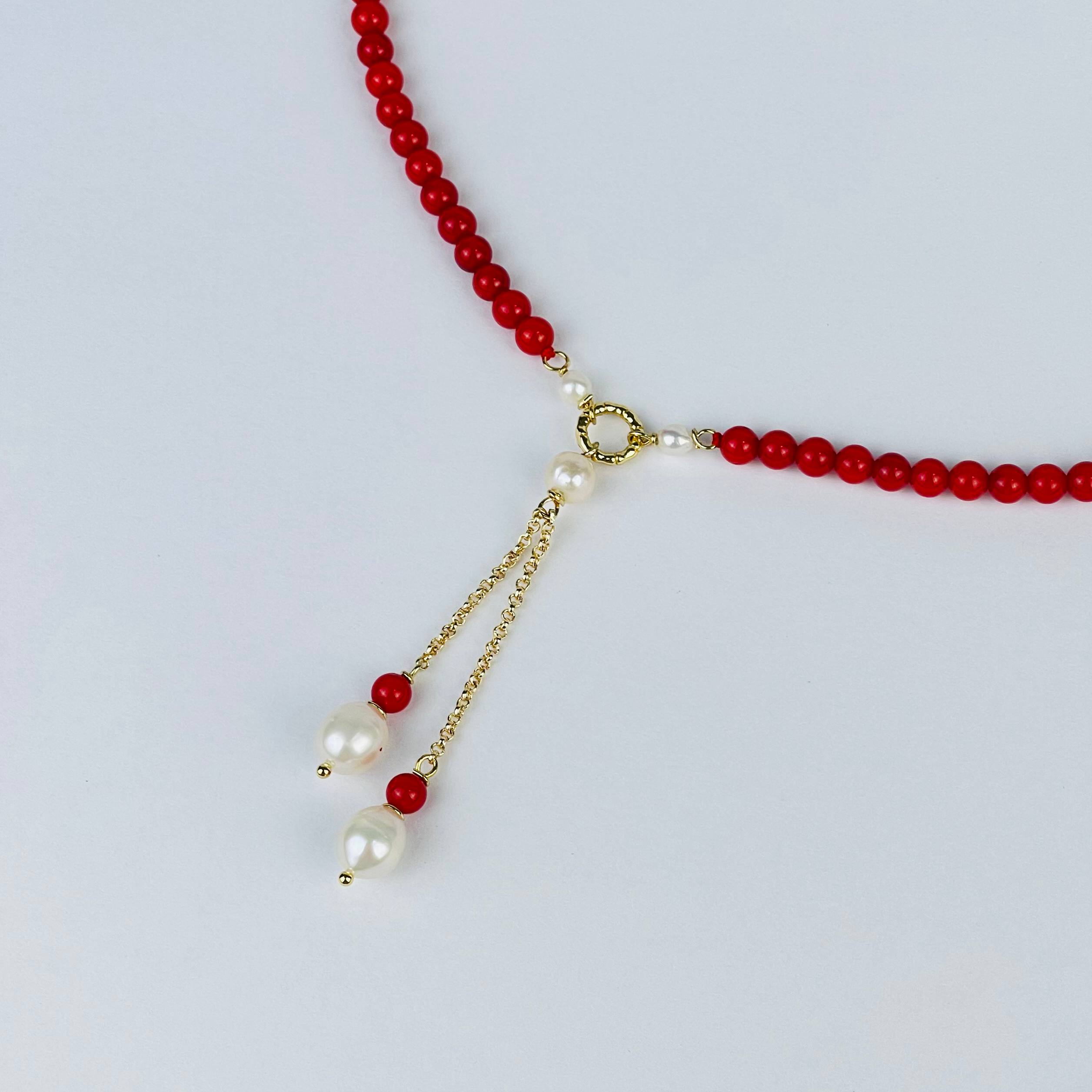 Колье из Коралла и Жемчуга - изображение товара №2