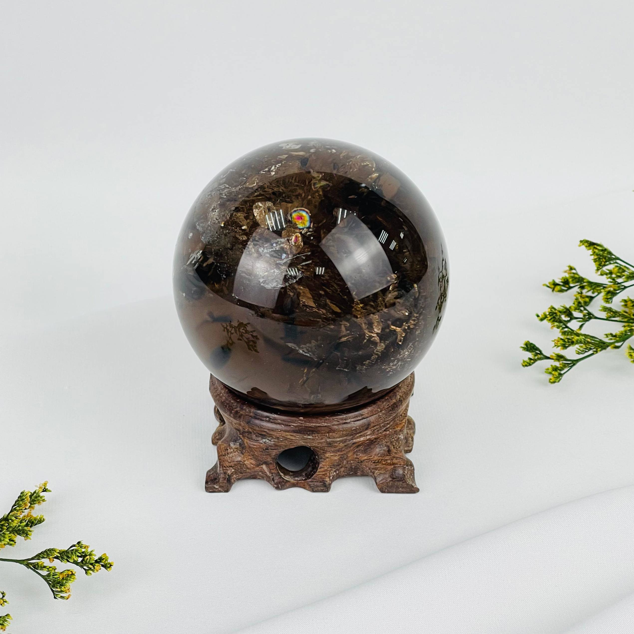 Шар из Раухтопаза на подставке - изображение товара №1