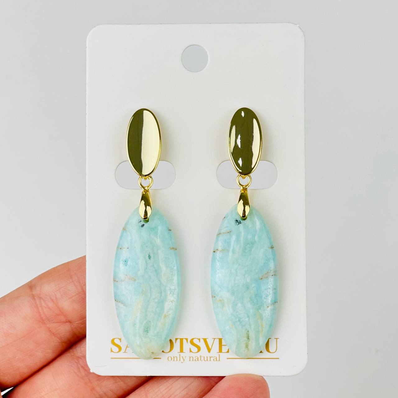 Серьги из карибского Кальцита - изображение товара №0