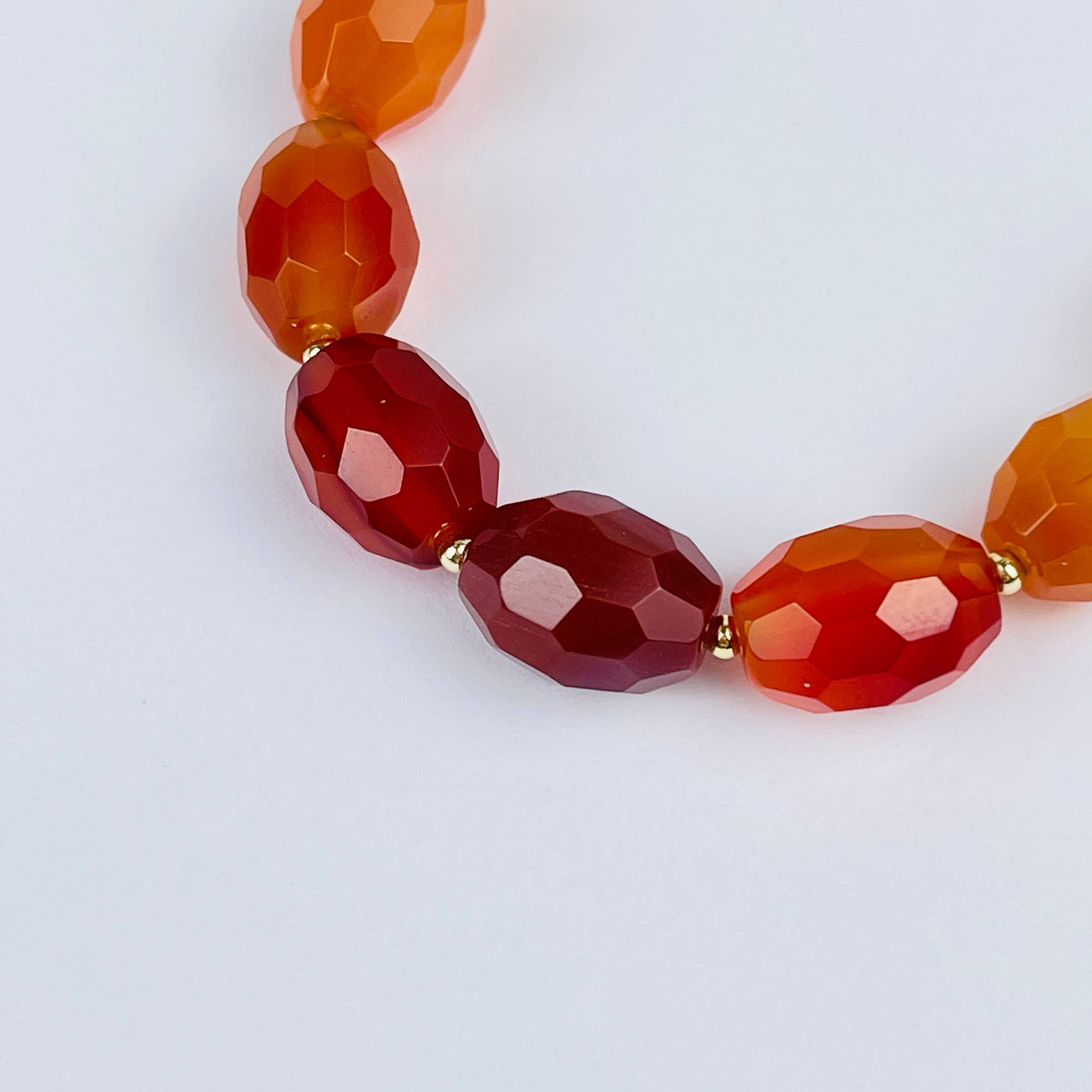 Браслет регулируемый с Сердоликом (градиент) - изображение товара №4