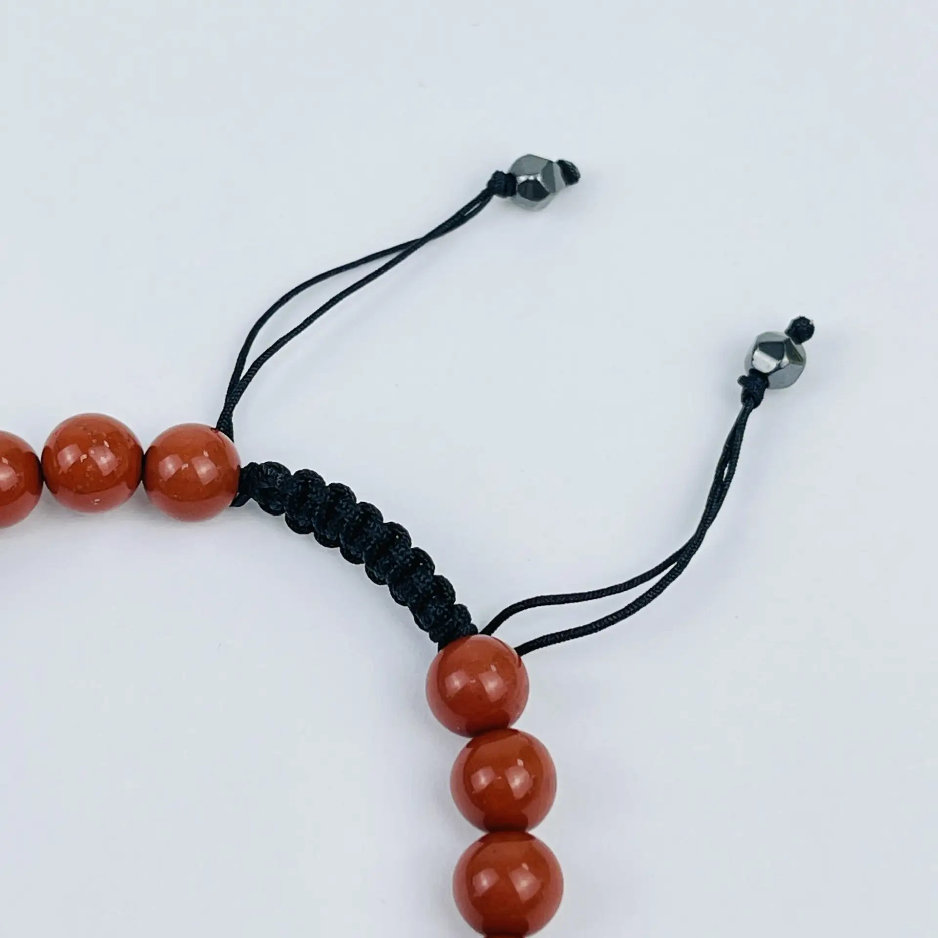 Браслет с бусиной (Би) регулиреумый из кирпичной Яшмы - изображение товара №3