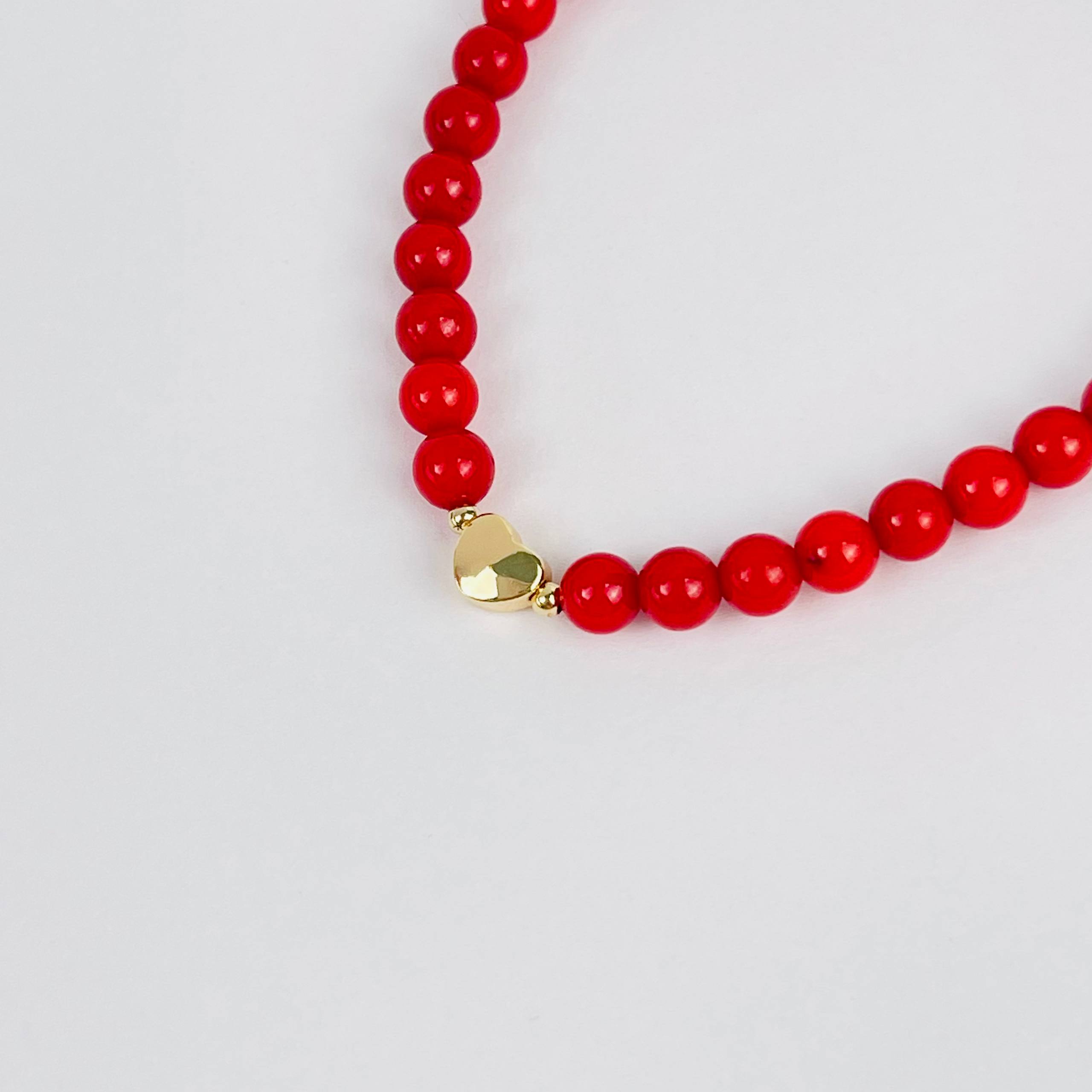 Браслет детский из Коралла во вставкой сердце - изображение товара №3