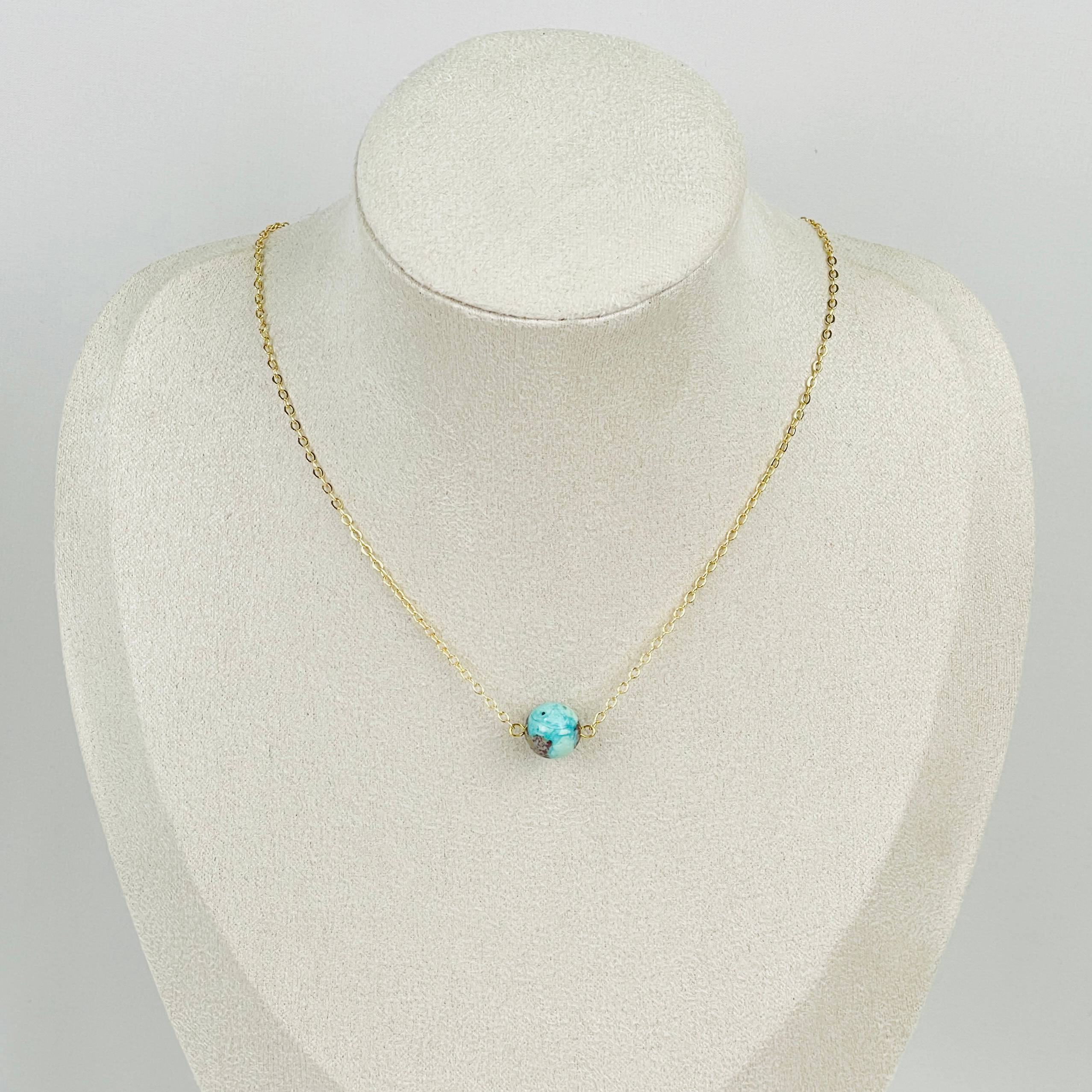 Кулон на цепочке из Хризоколлы - изображение товара №0