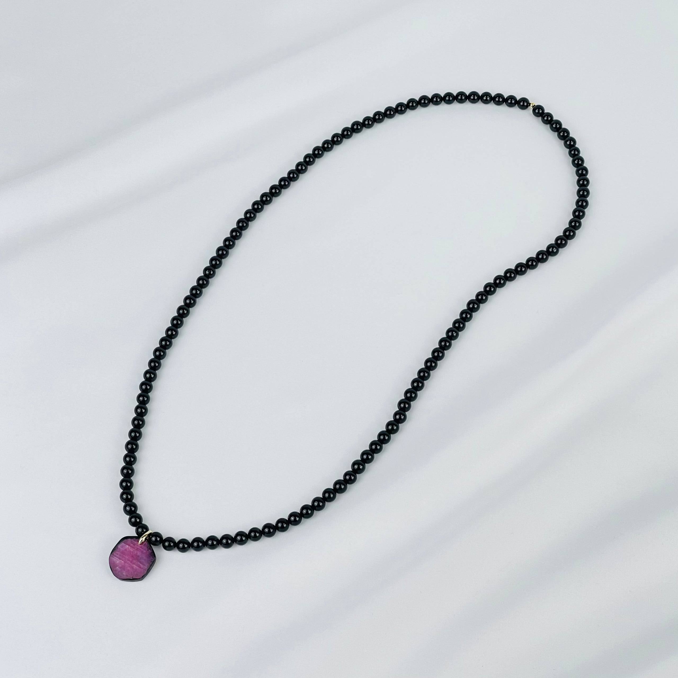 Бусы мужские из Турмалина и Корунда - изображение товара №0