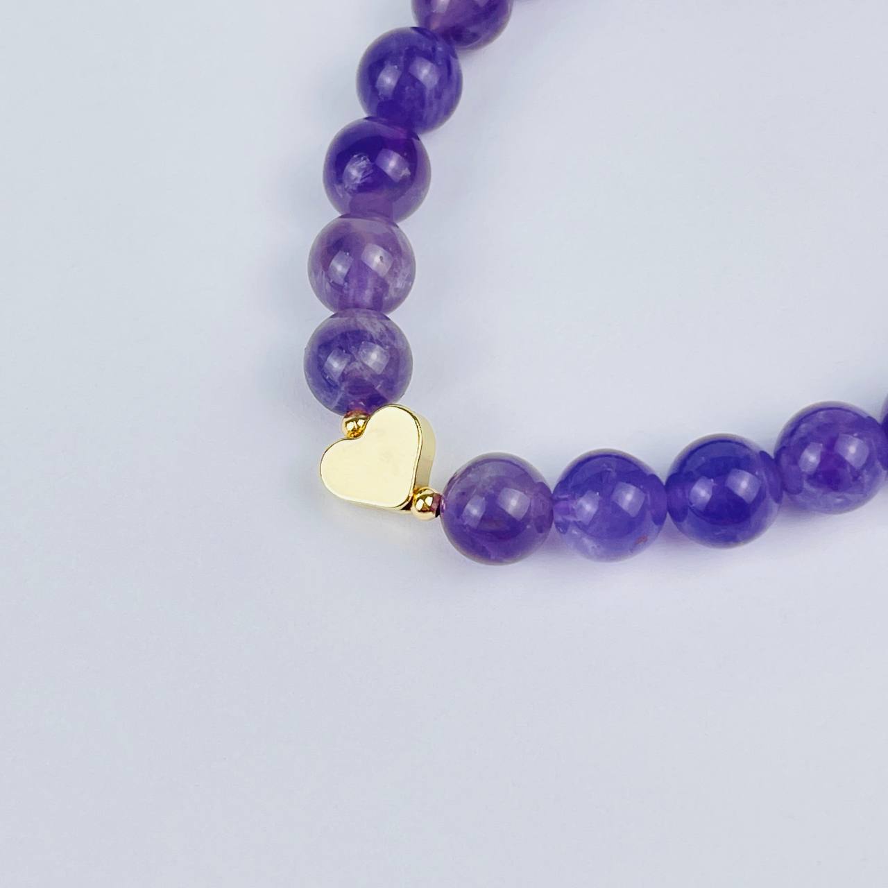 Браслет из Аметиста со вставкой сердце - изображение товара №2