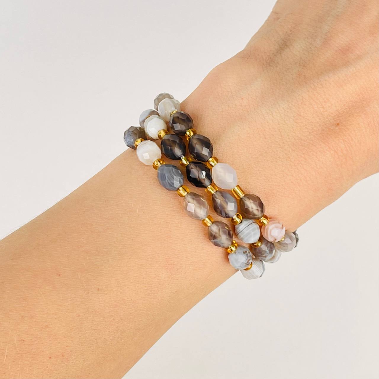 Бусины для украшений из Ботсванского агата (40 бусин) - изображение товара №2