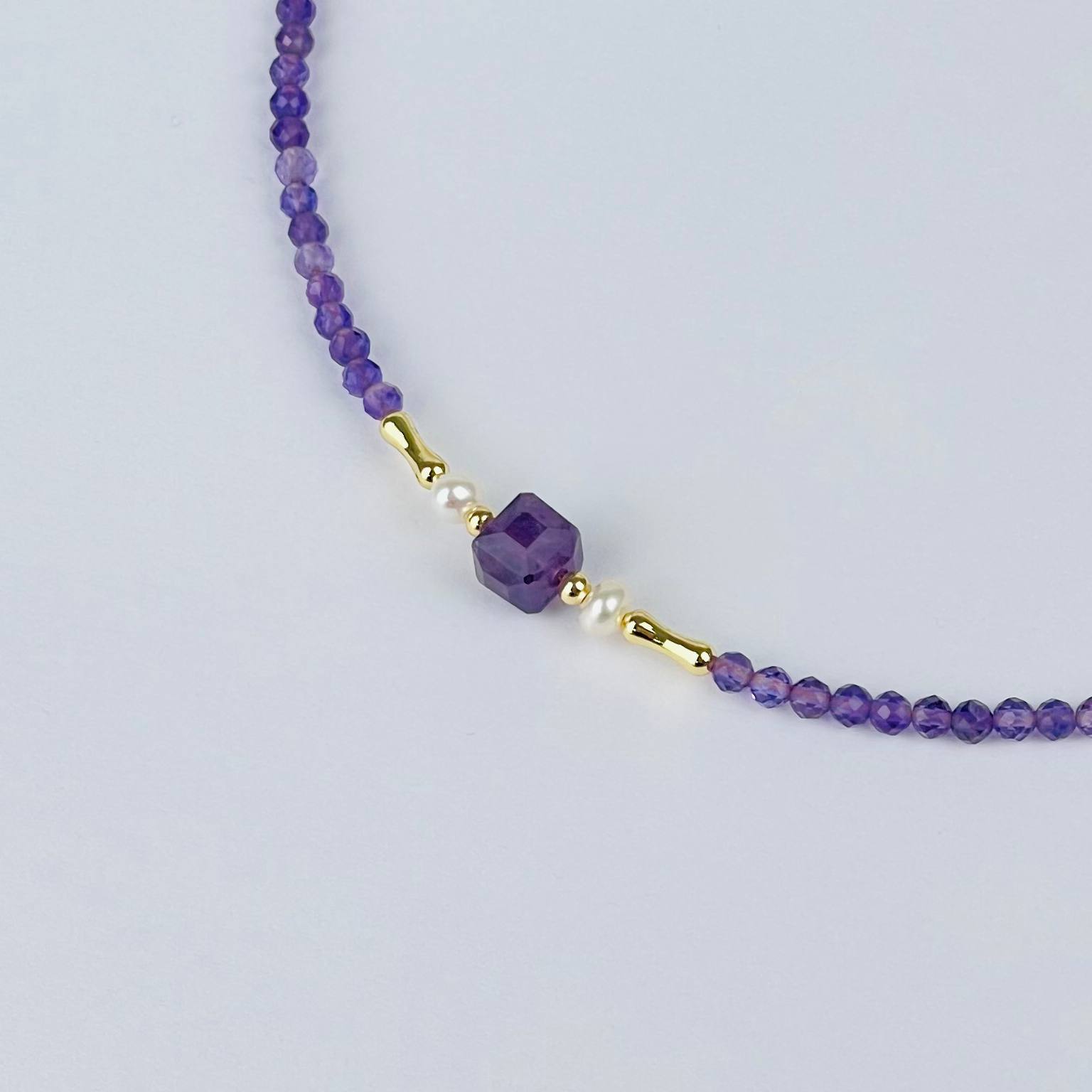 Чокер из Аметиста и Жемчуга - изображение товара №2