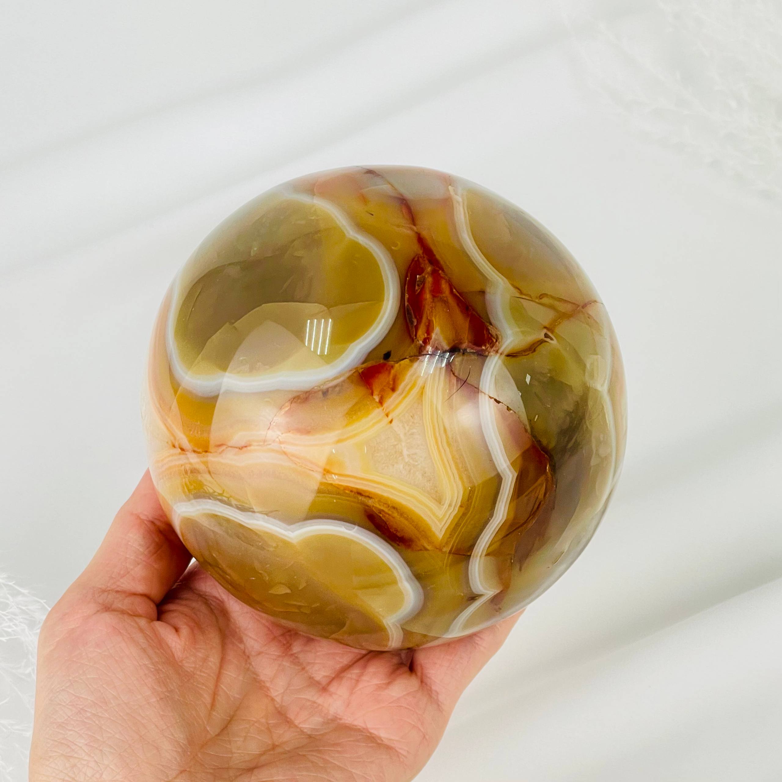 Шар из Сердолика на подставке - изображение товара №2