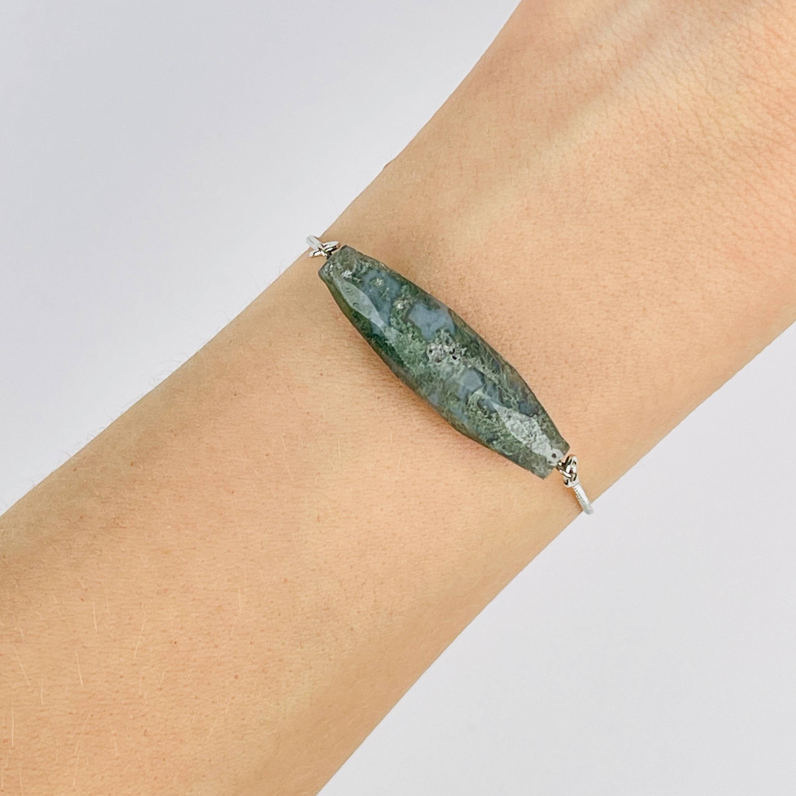 Браслет регулируемый с Моховым агатом - изображение товара №2